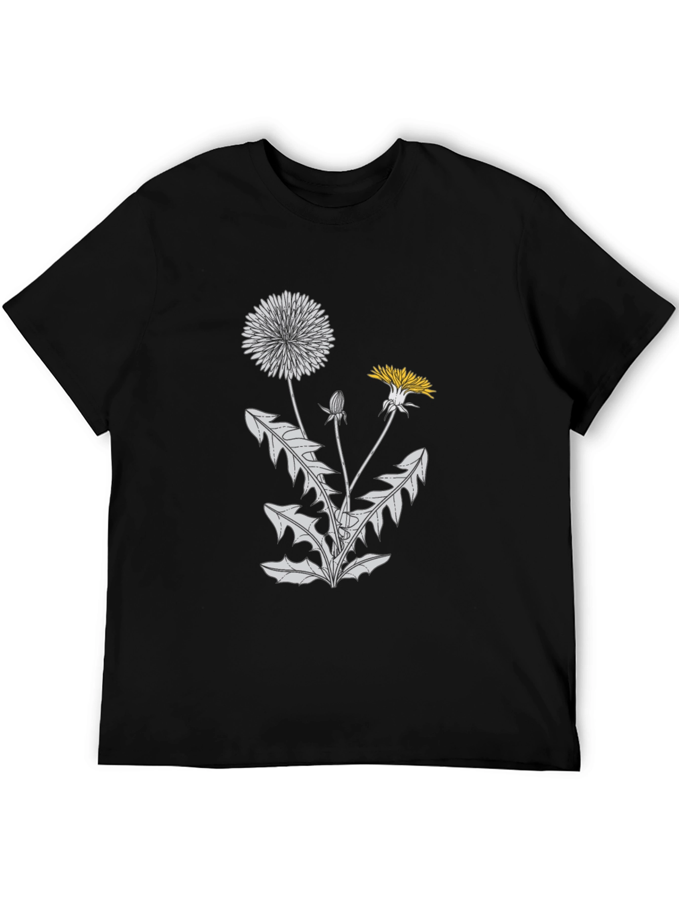 Black Dandelion Graphic Tee - Black Cotton Comfort view 5