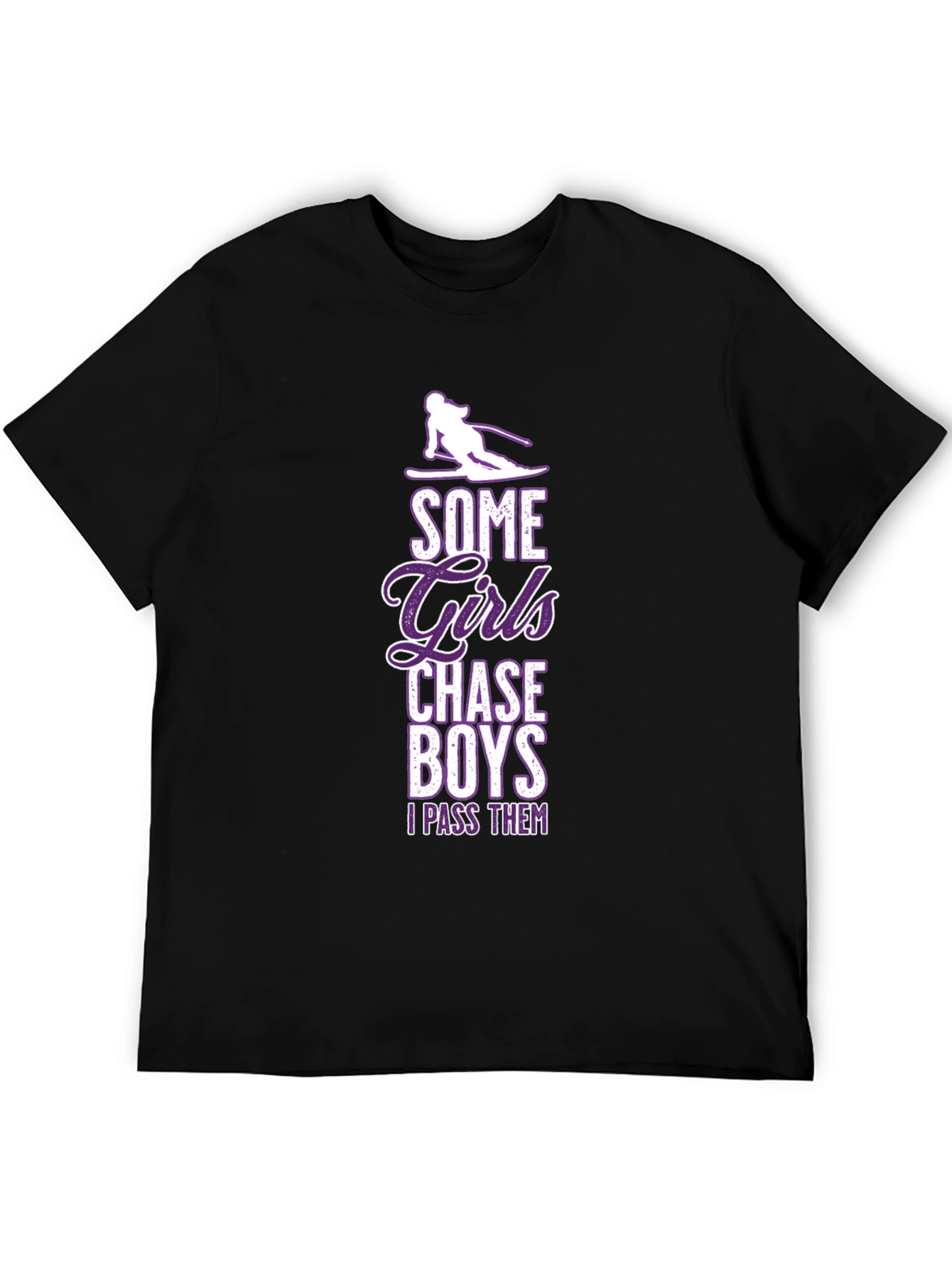 Black Girls Chase Boys Ski T-Shirt - I Pass Them view 5