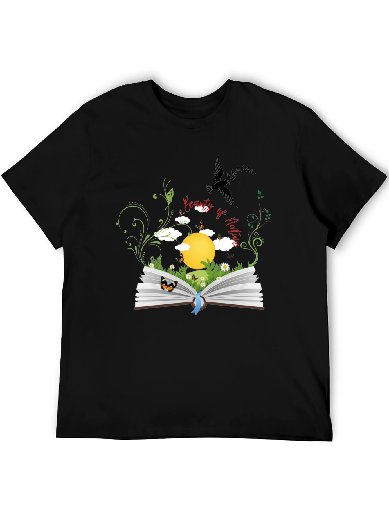 Black Nature Book Graphic Tee - Black view 5
