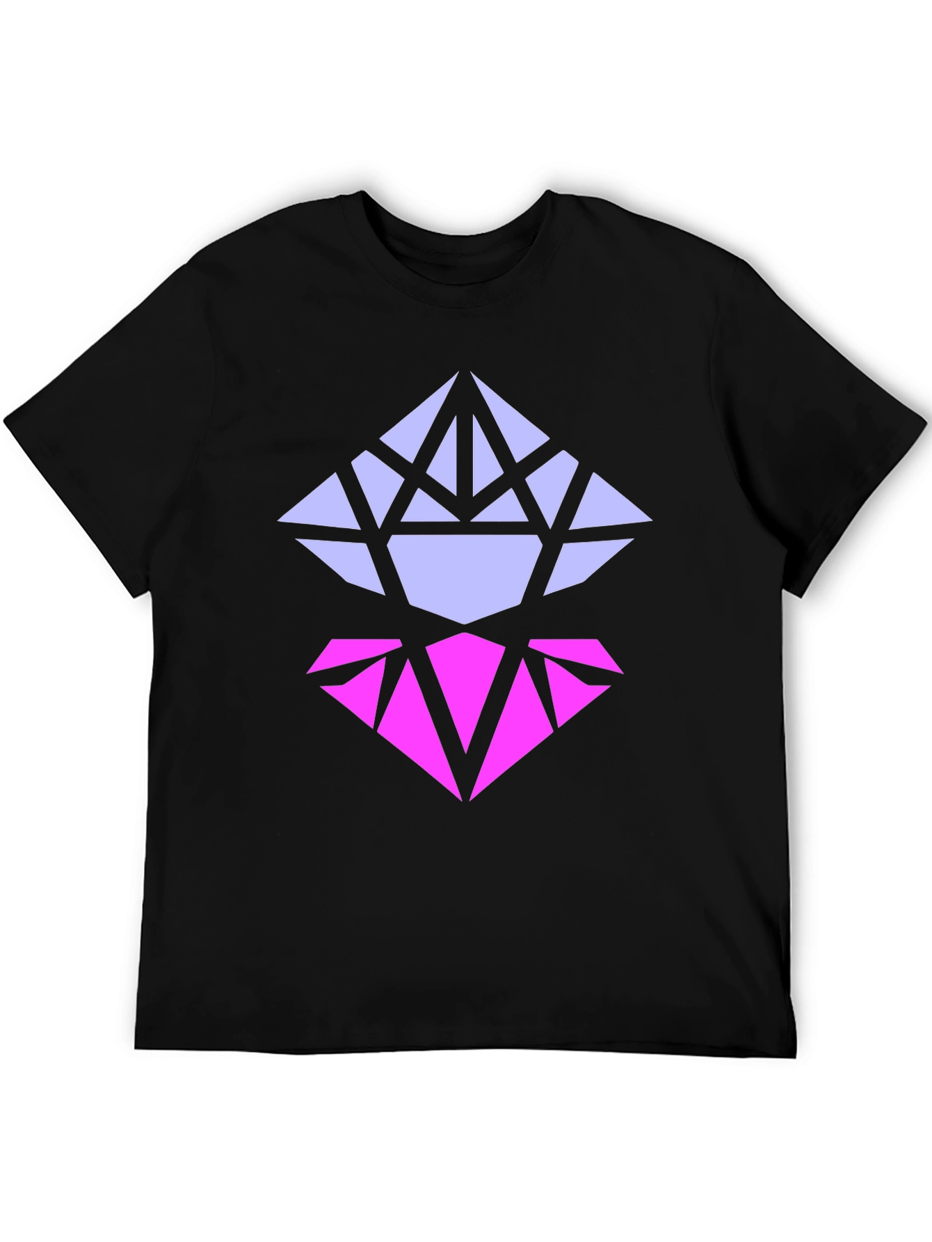 Black Geometric Diamond Graphic Tee - Modern Style view 5