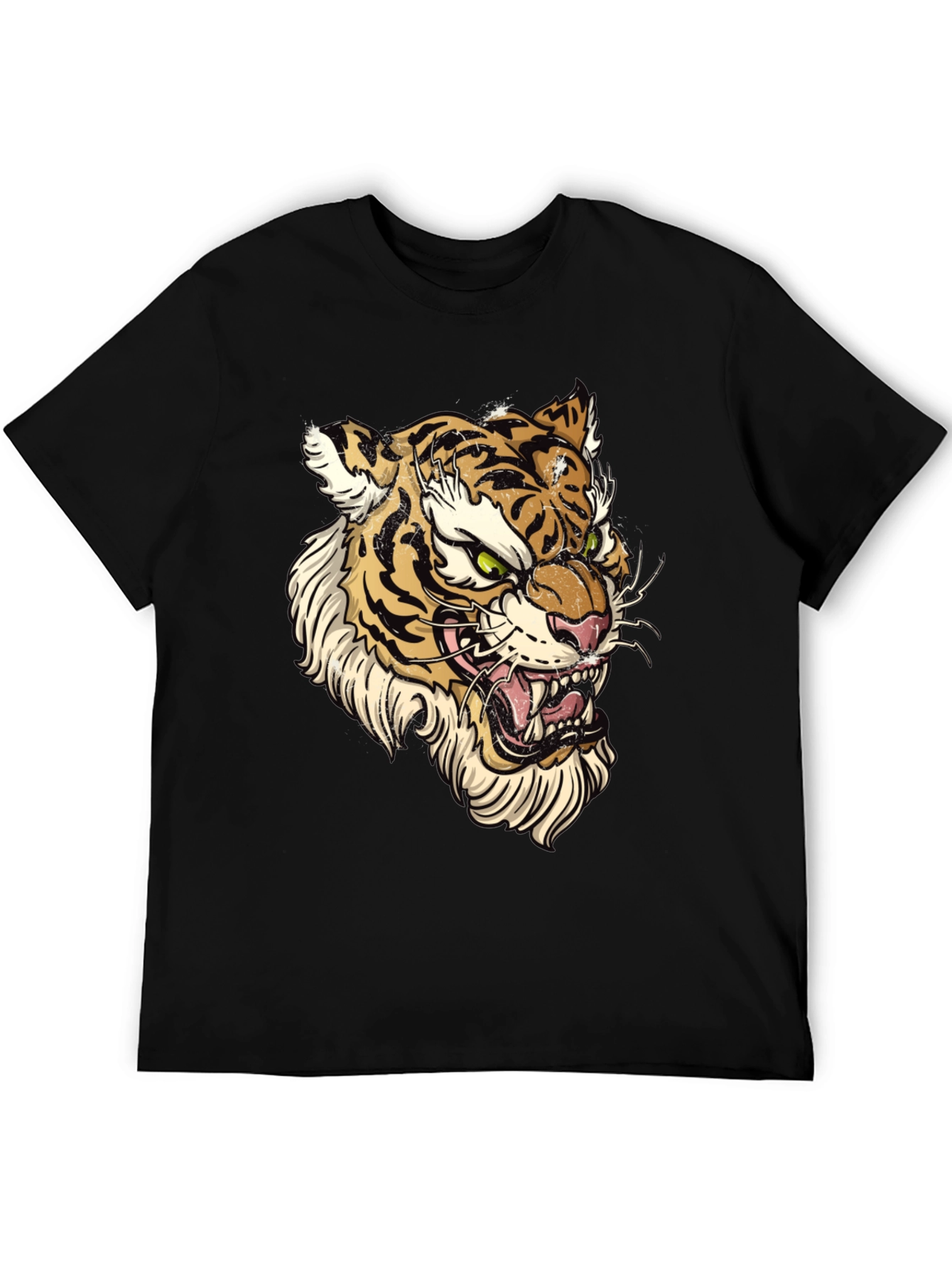 Black Tiger Graphic Print Black T-Shirt view 5