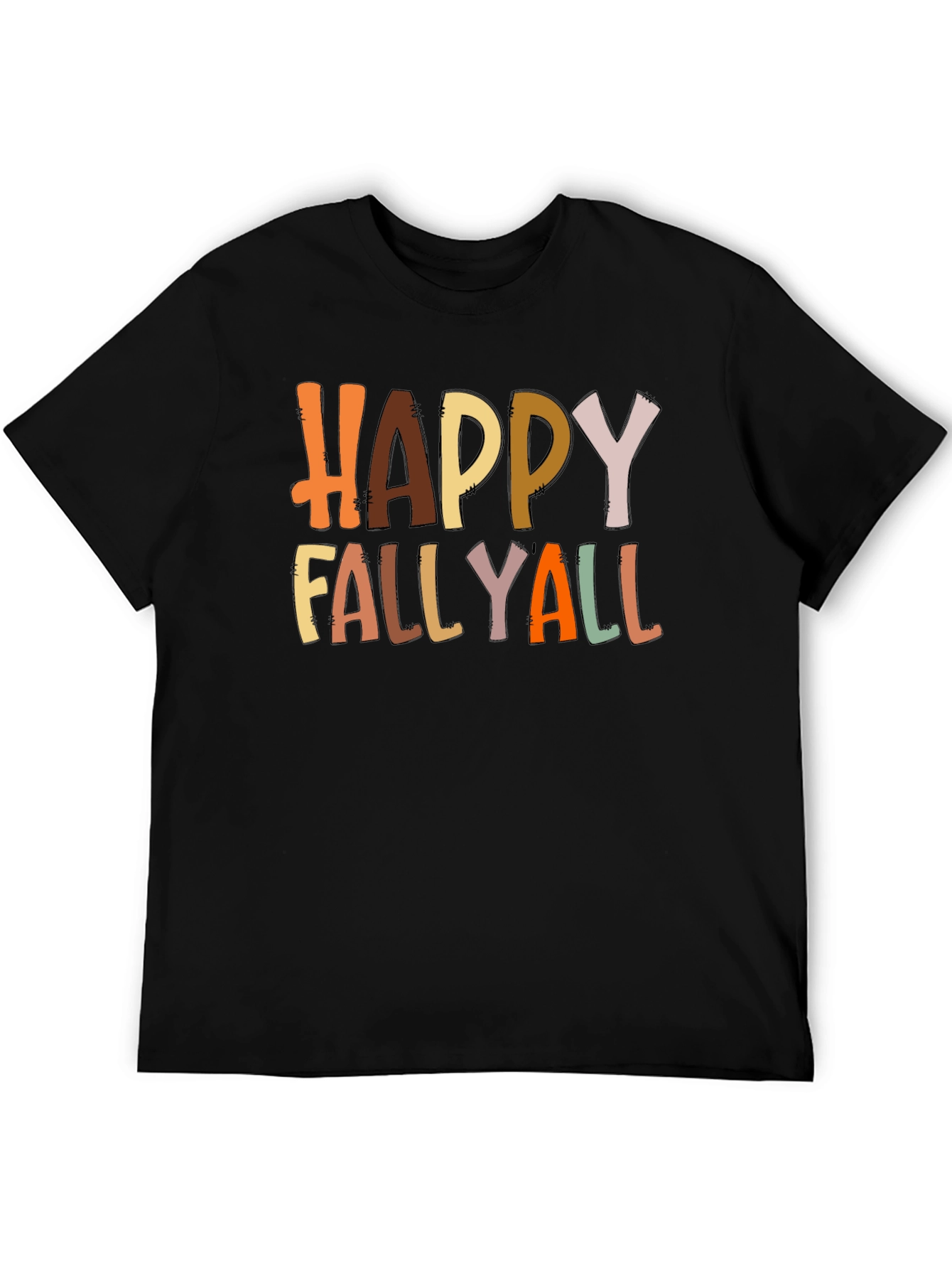 Black Happy Fallyall Graphic Tee - Fall Season Shirt view 5