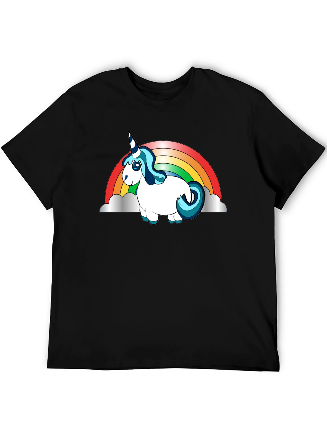 Black Unicorn Rainbow Graphic Tee view 5