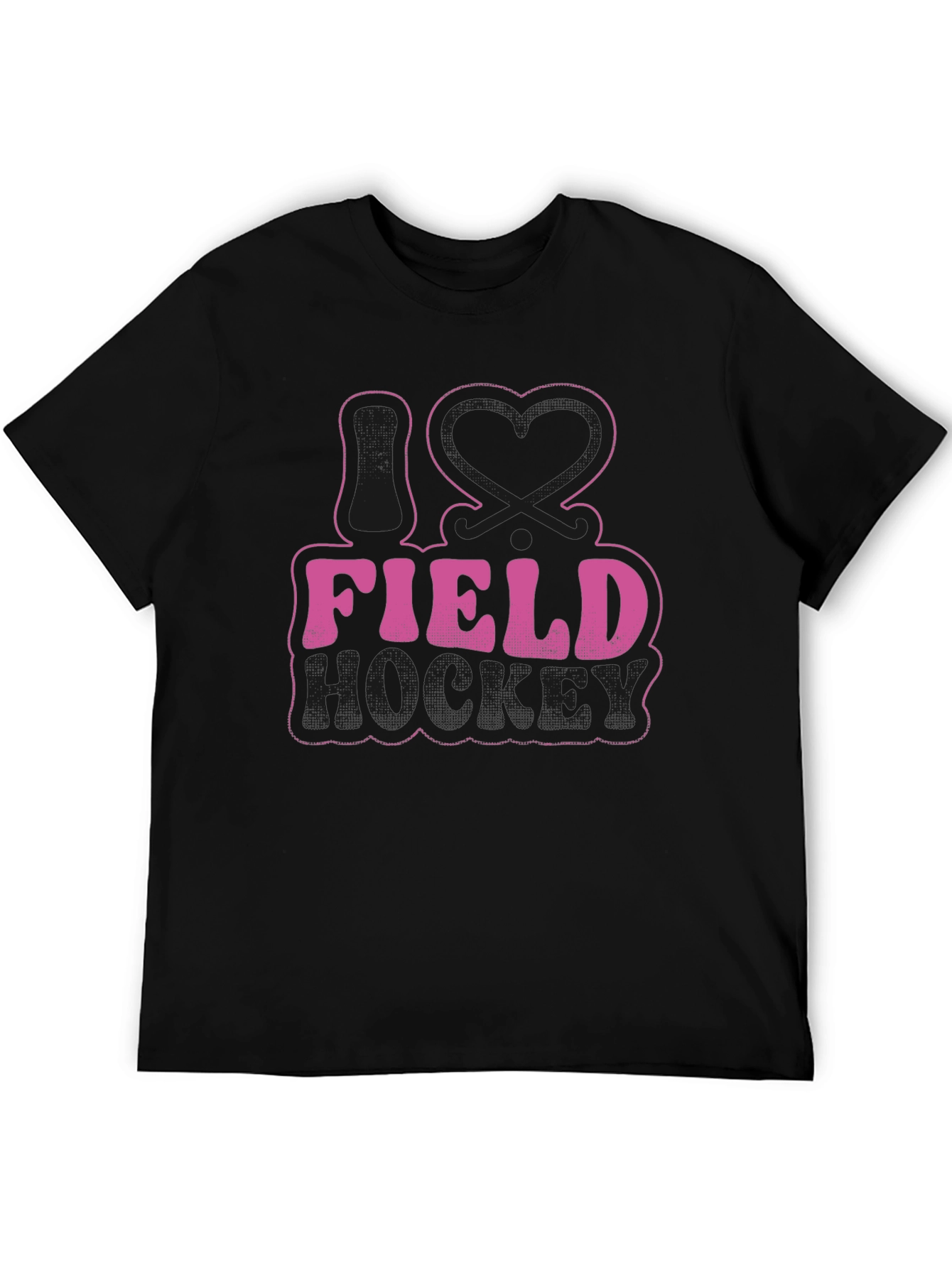 Black I Love Field Hockey Graphic Tee - Black view 5
