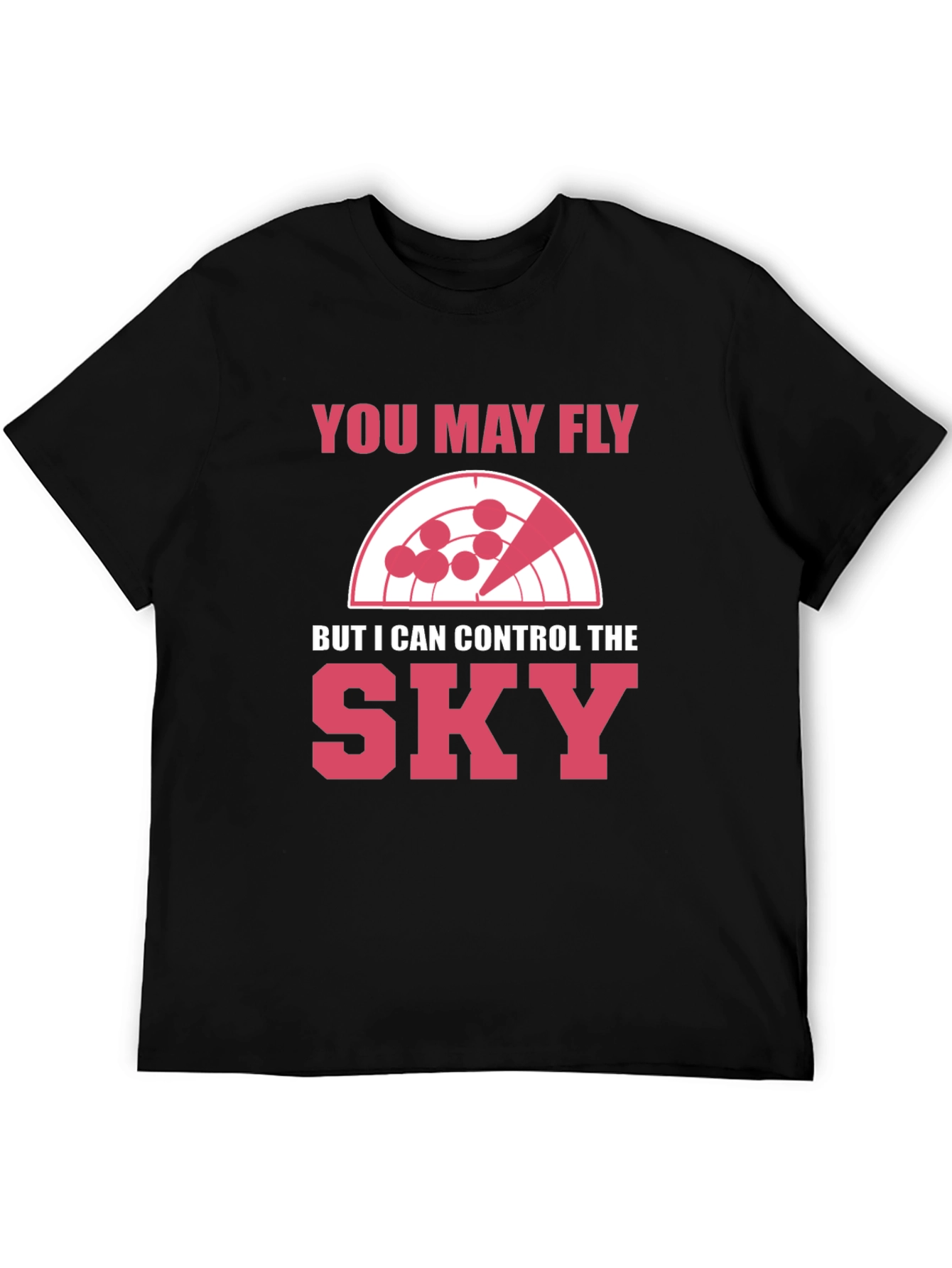 Black Control the Sky T-Shirt - Radar Design view 5