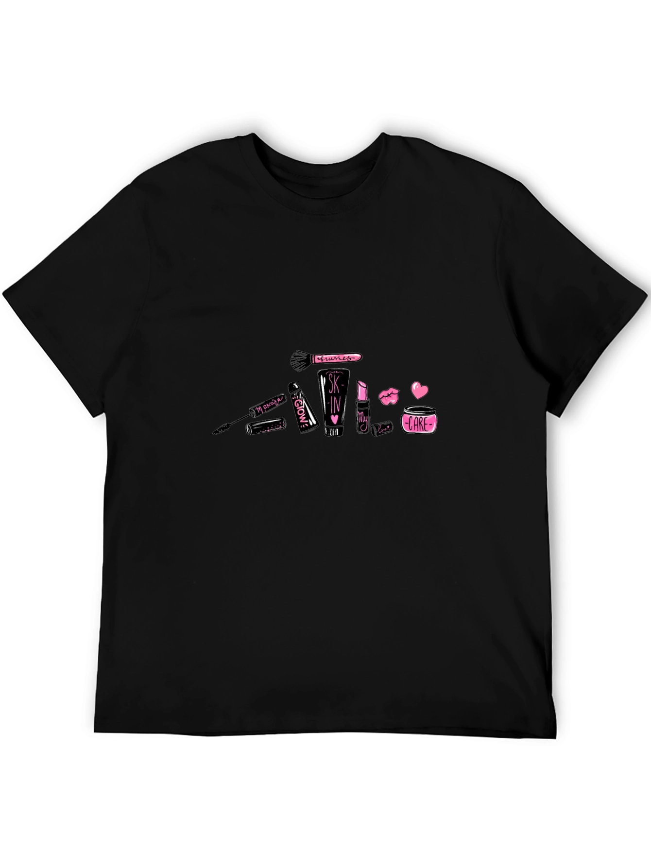 Black Makeup Graphic Tee - Black Cotton Blend view 5