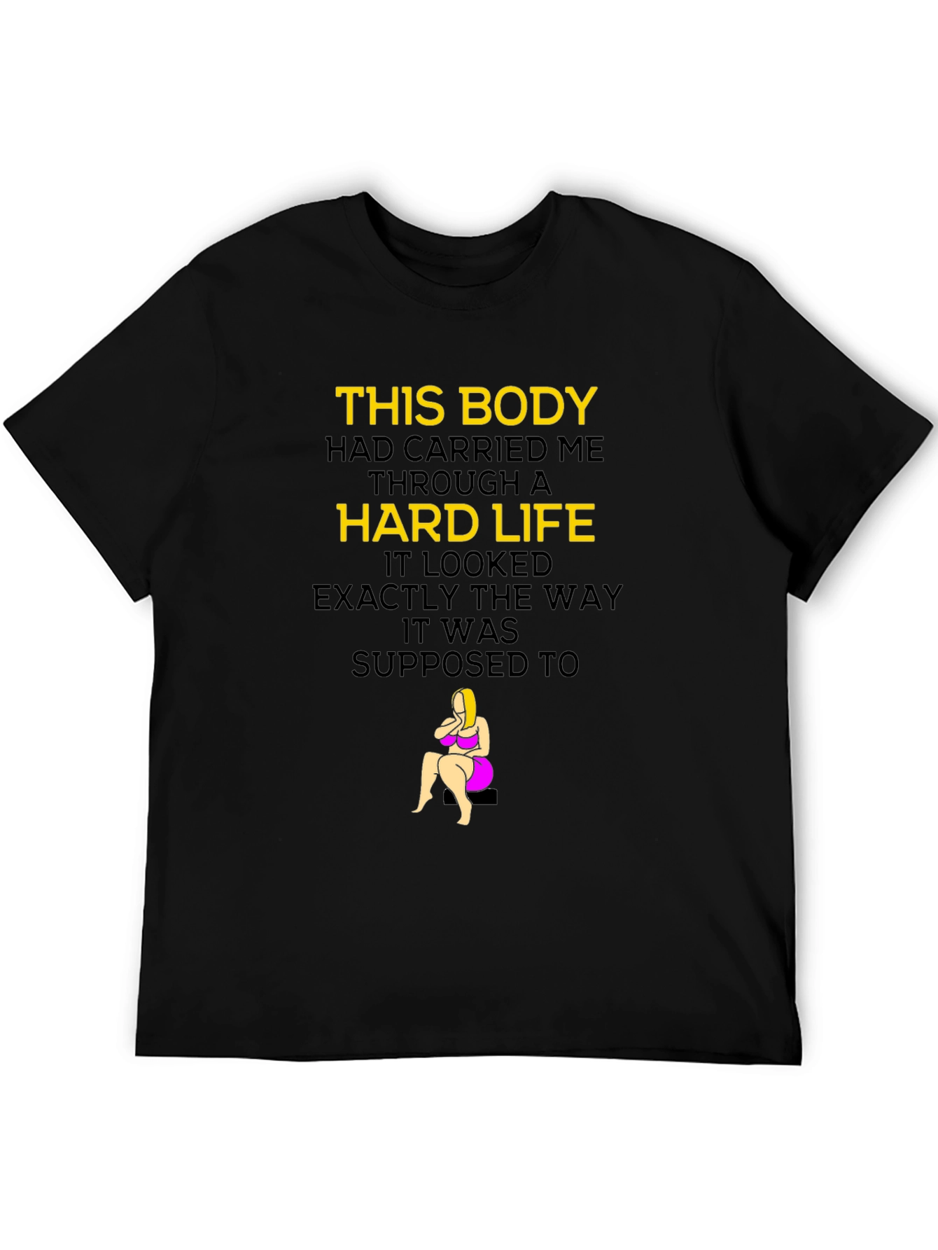 Black "This Body Hard Life" Graphic T-Shirt view 5