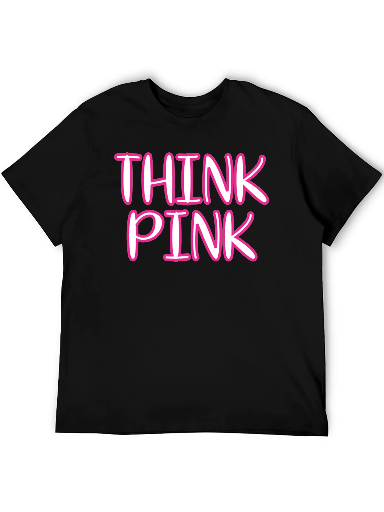 Black Think Pink Crew Neck Tee view 5