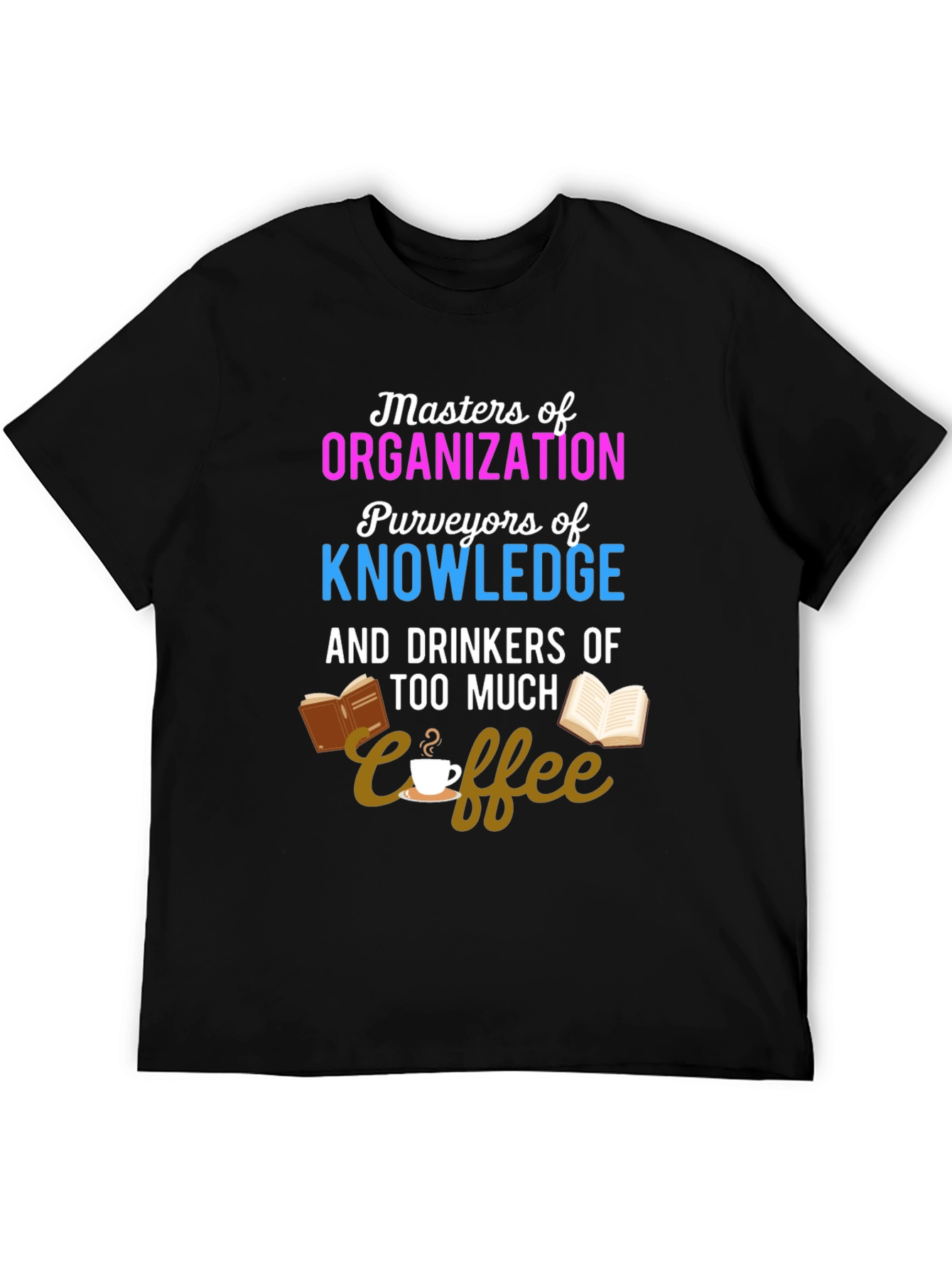 Black Masters of Organization Coffee Lover T-Shirt view 5