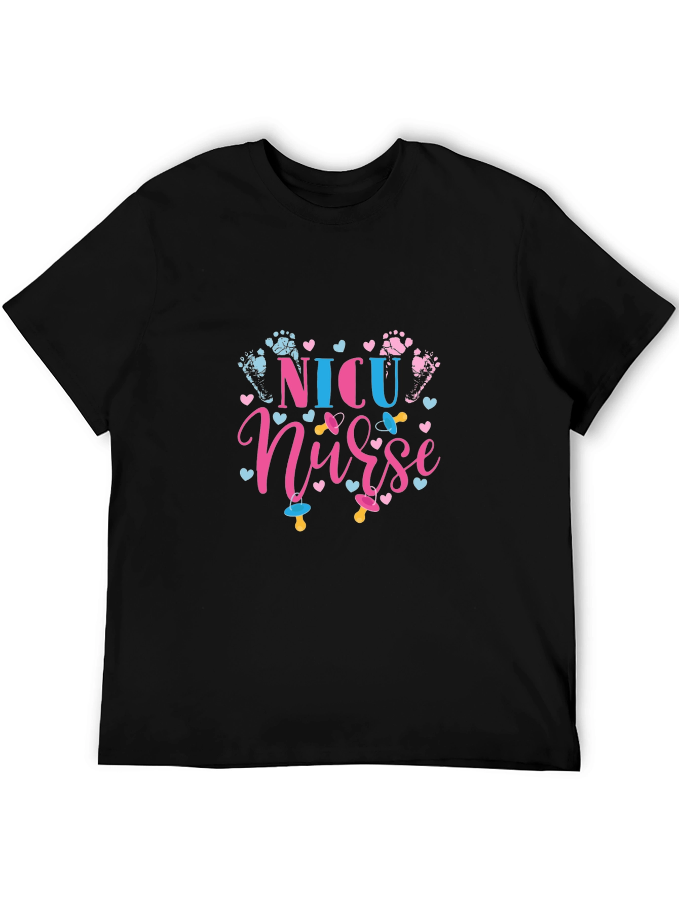 Black NICU Nurse Graphic Tee - Newborn Care Shirt view 5