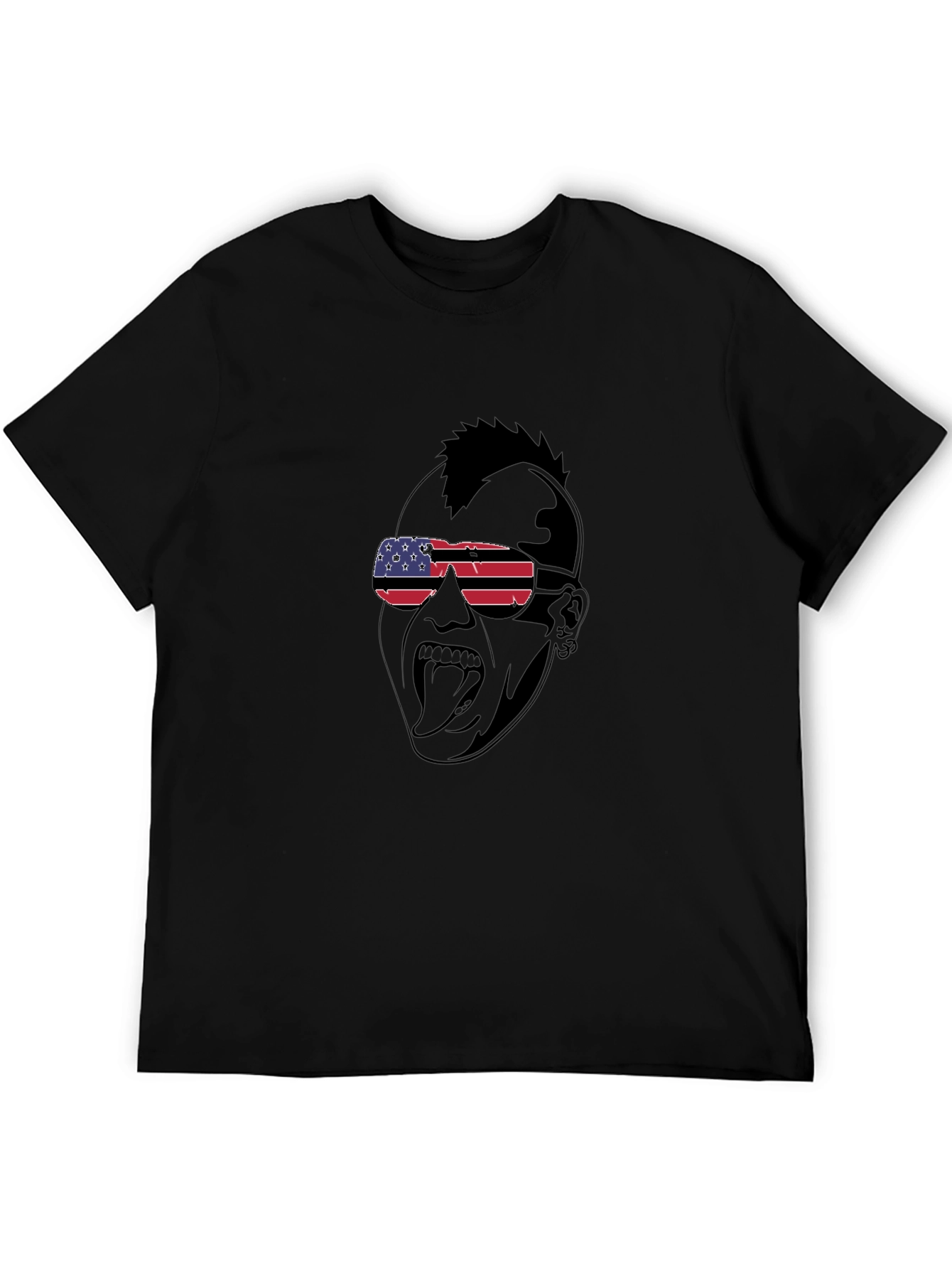 USA Flag Sunglasses Punk Graphic T-Shirt - 5