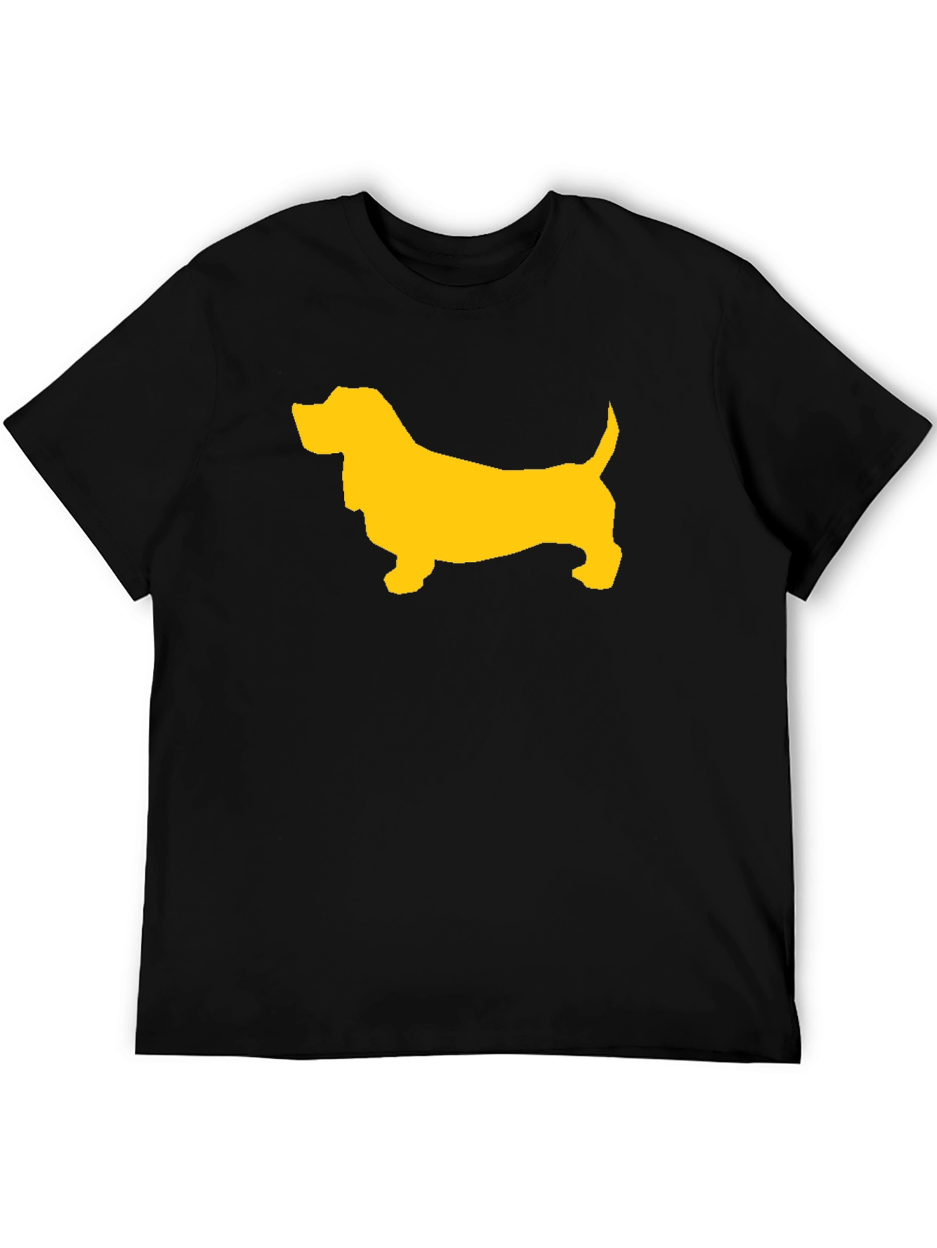 Black Black T-Shirt with Yellow Dog Graphic view 5