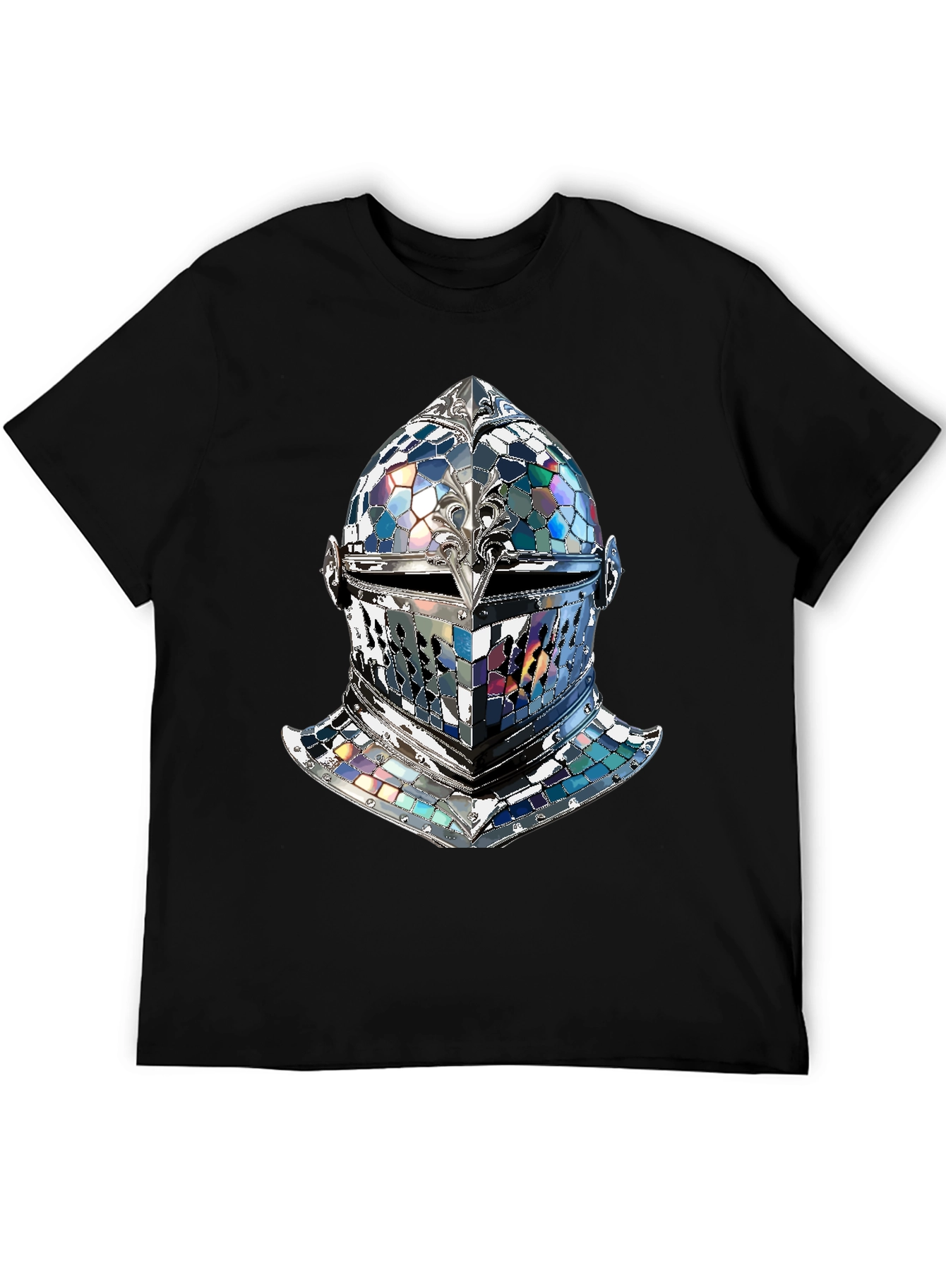 Black Knight Helmet Graphic Tee - Medieval Armor Design view 5