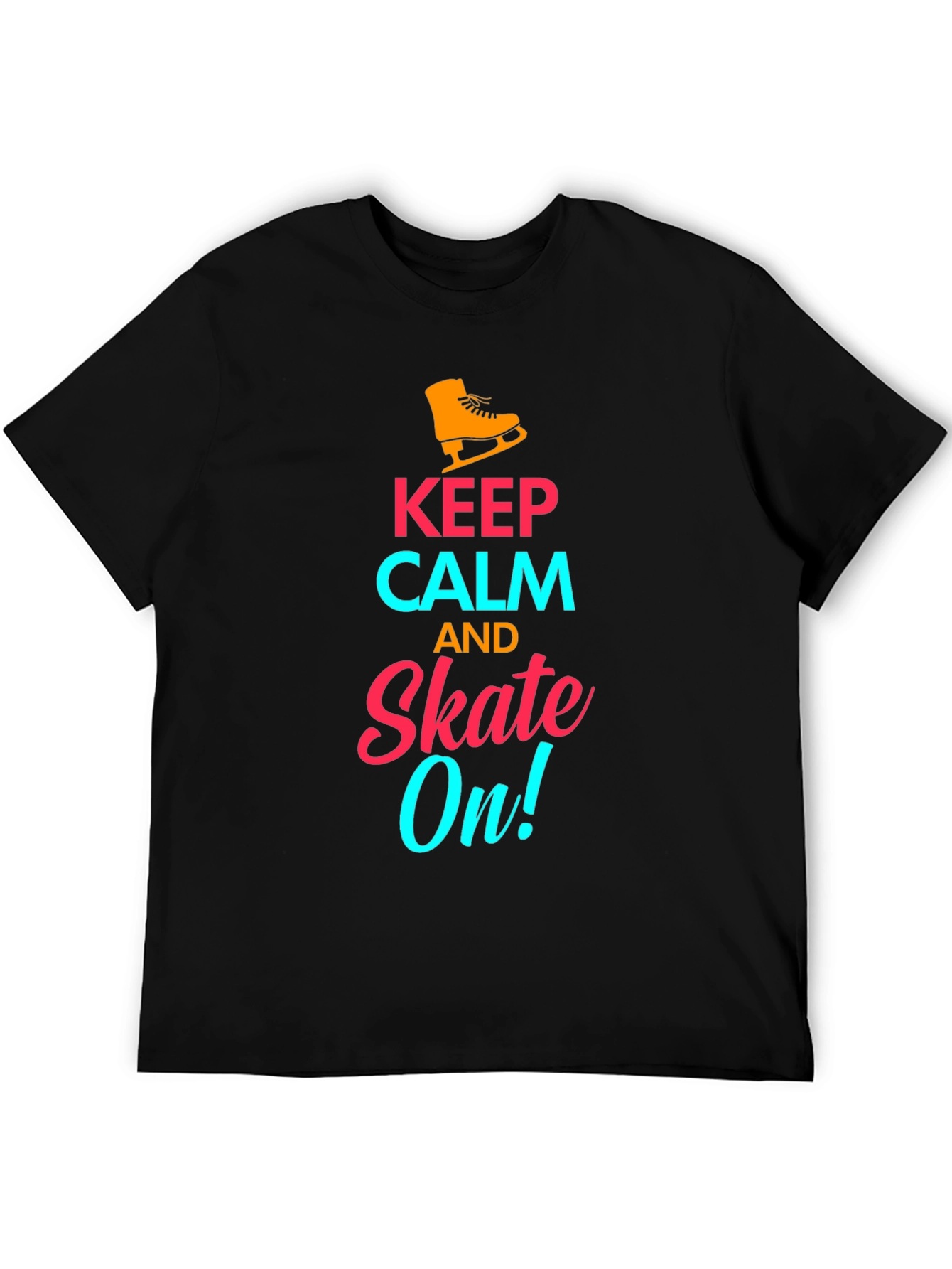 Black Keep Calm and Skate On! - Novelty T-Shirt view 5