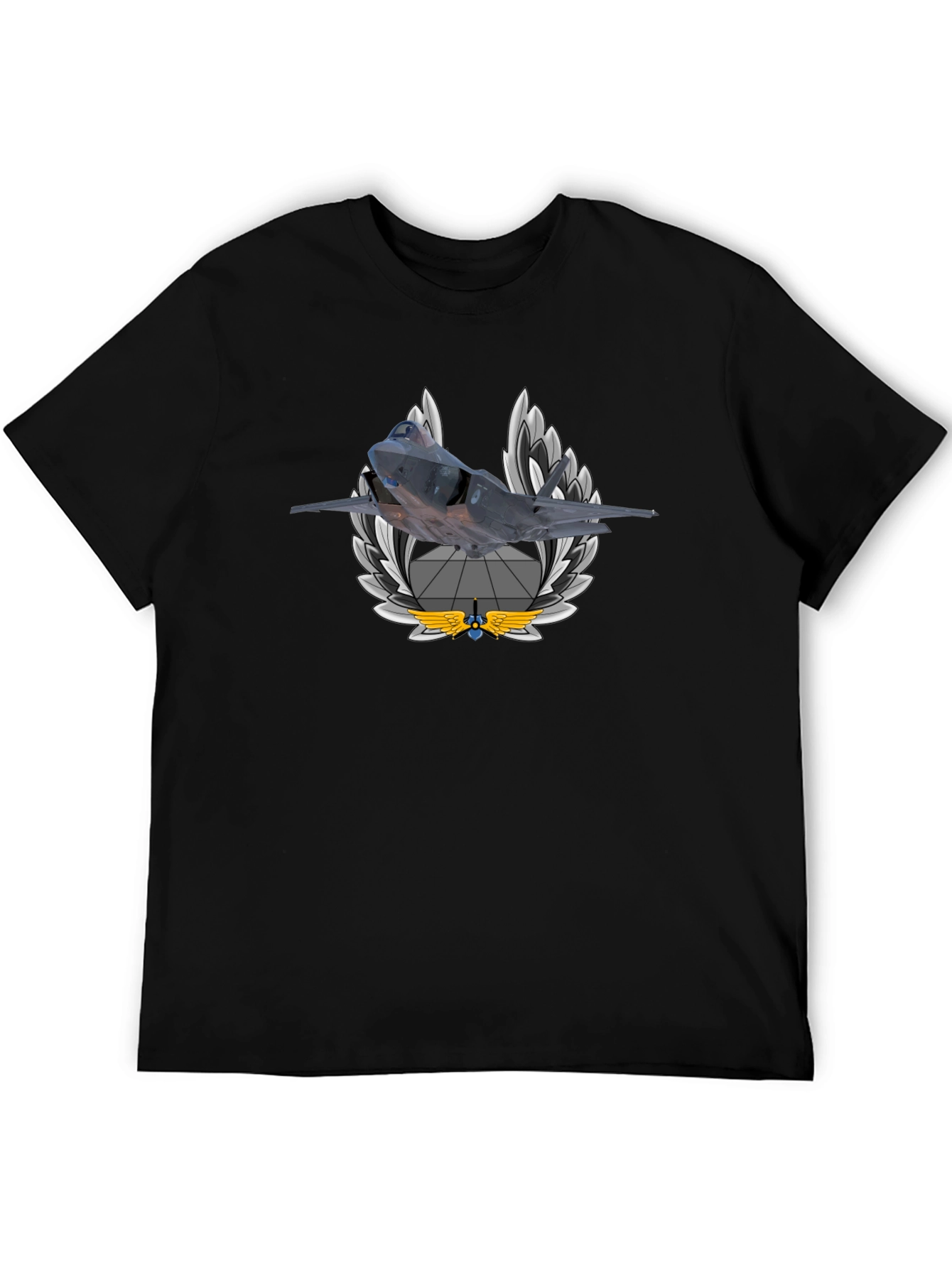 F-35 Fighter Jet Emblem Black T-Shirt - 5