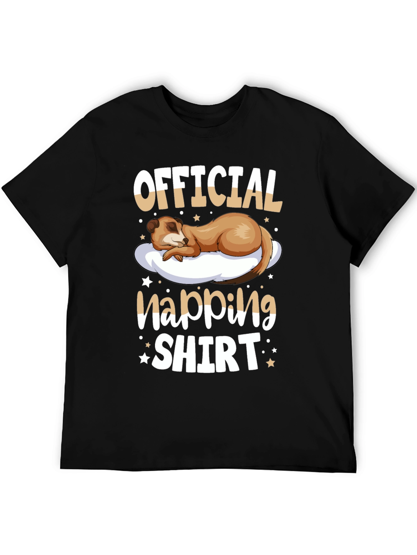 Black Official Napping Shirt - Meerkat Sleep Tee view 5
