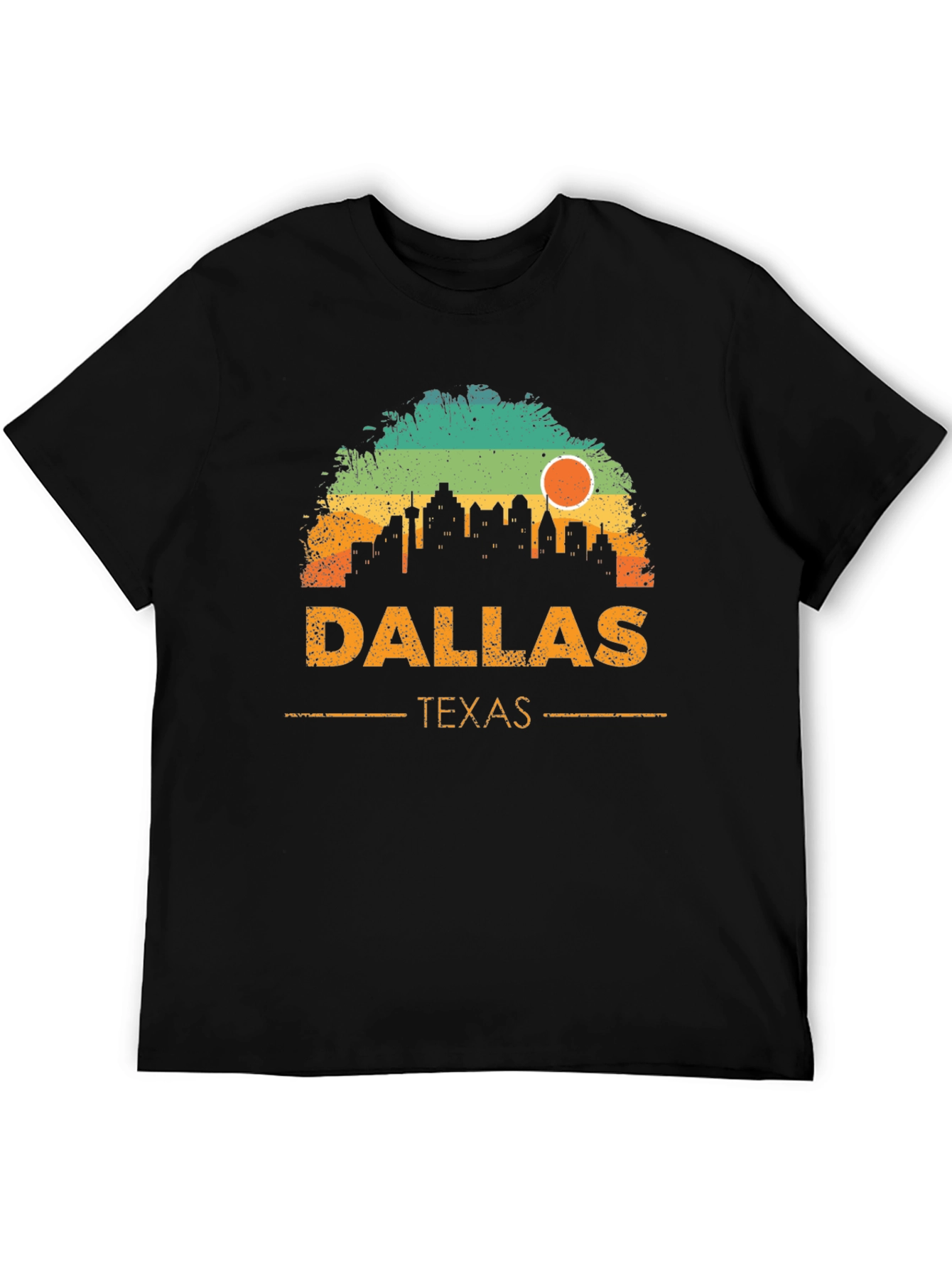 Black Dallas Texas Skyline Graphic T-Shirt view 5