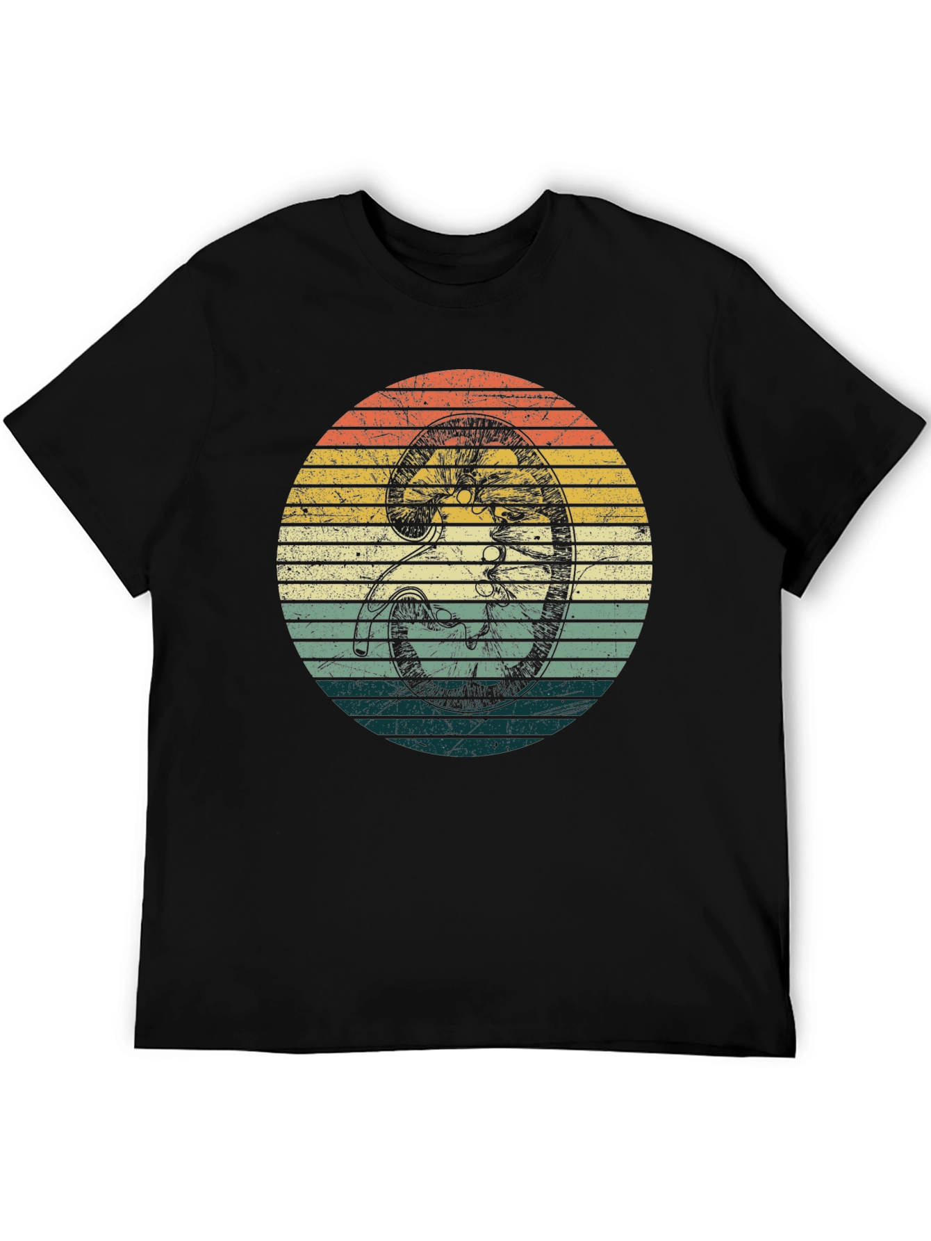 Black Retro Embryo T-Shirt - Vintage Style Tee view 5