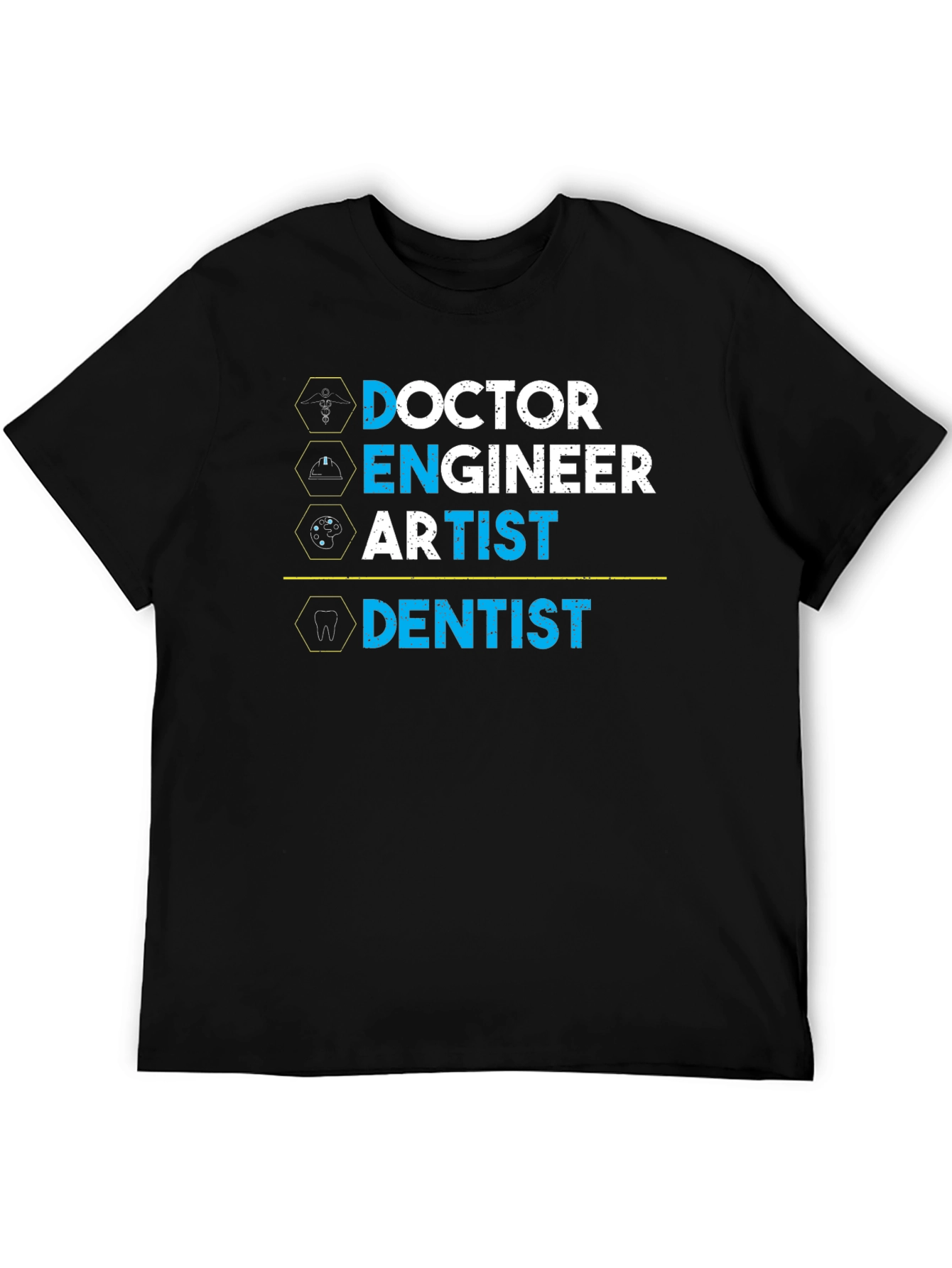 Black Doctor, Engineer, Artist, Dentist Graphic T-Shirt view 5