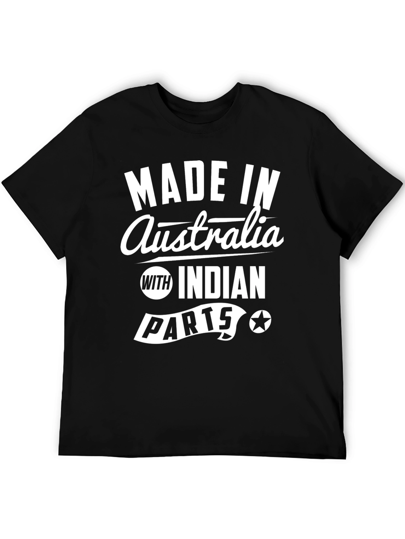 Black Made in Australia with Indian Parts T-Shirt view 5
