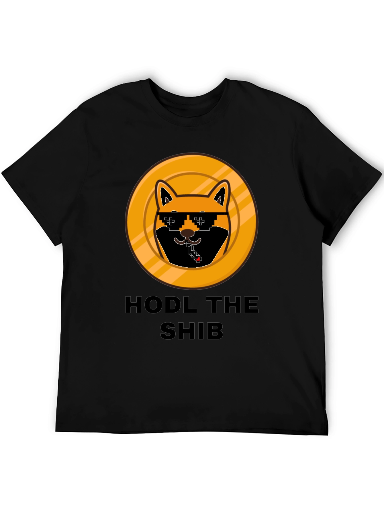Black HODL THE SHIB Crypto T-Shirt - Black view 5
