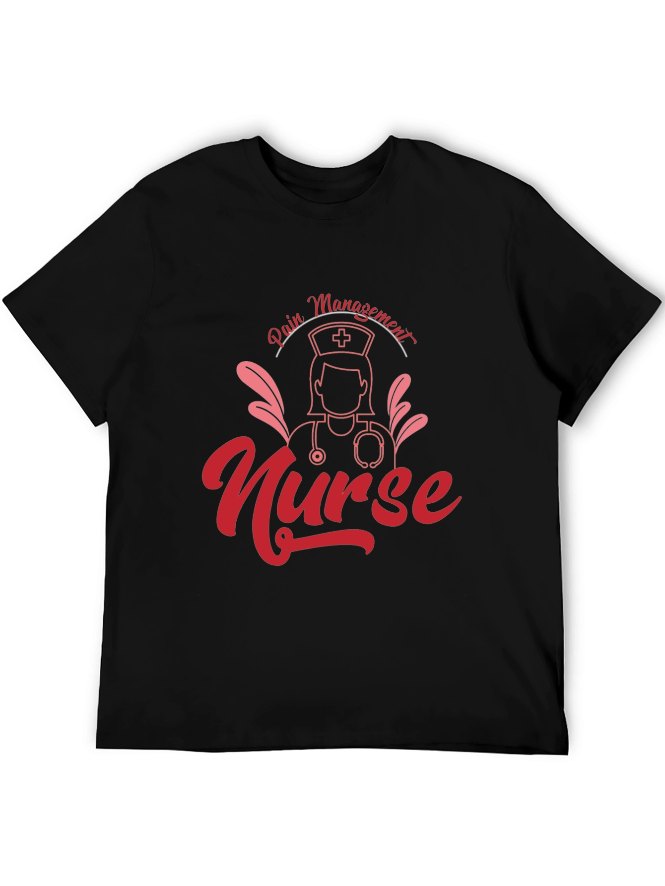 Black Pain Management Nurse T-Shirt view 5
