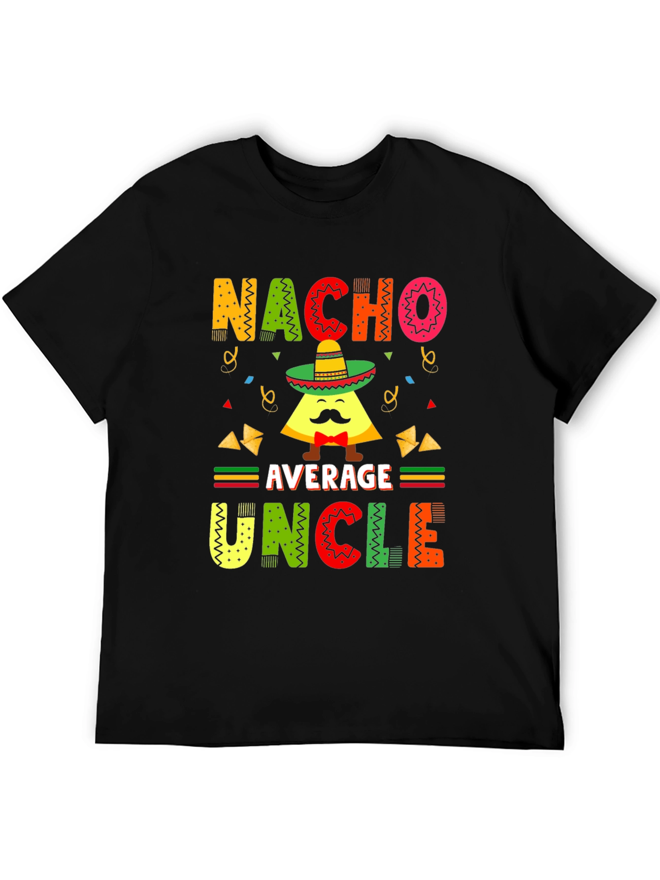 Black Nacho Average Uncle T-Shirt - Funny Pun Tee view 5