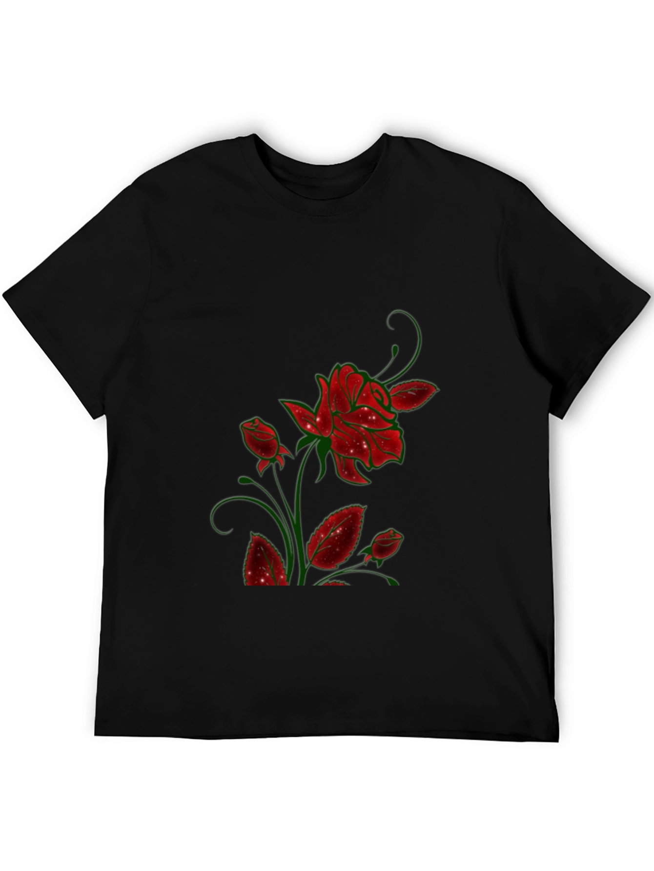 Black Rose Graphic Print Black T-Shirt view 5