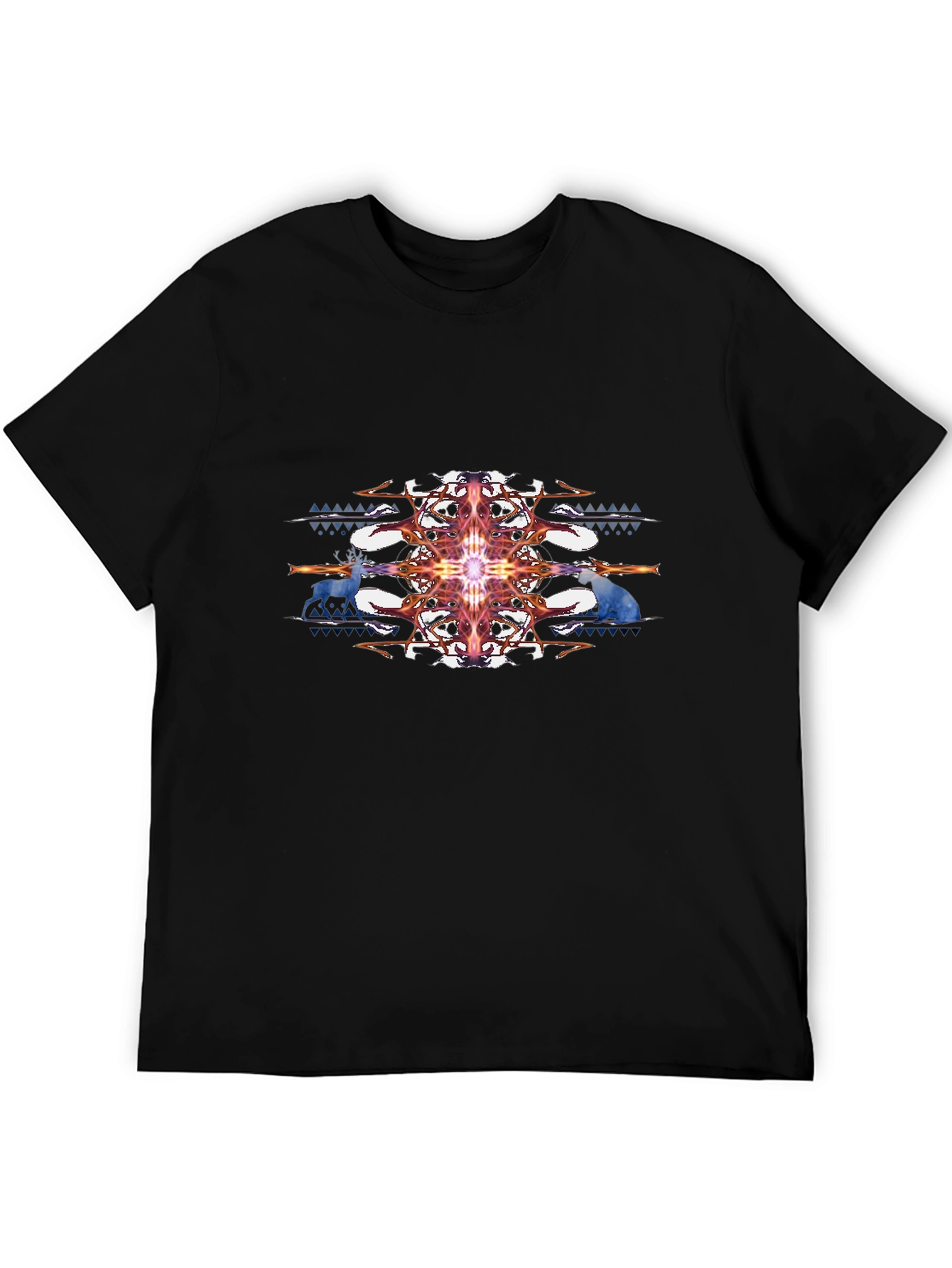Black Mystic Deer Graphic T-Shirt - Black view 5