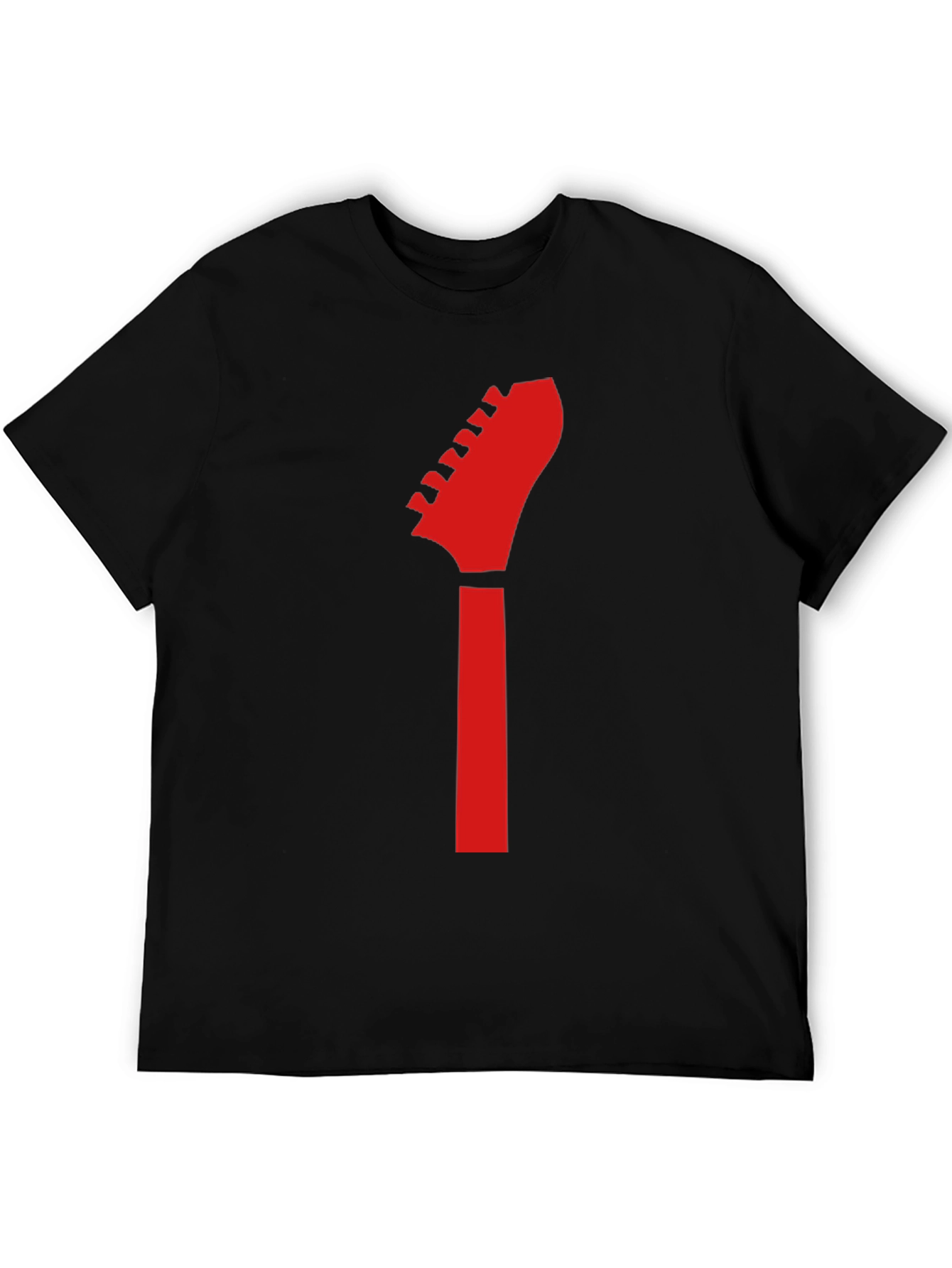 Black Guitar Headstock Graphic Tee - Rocker Style view 5
