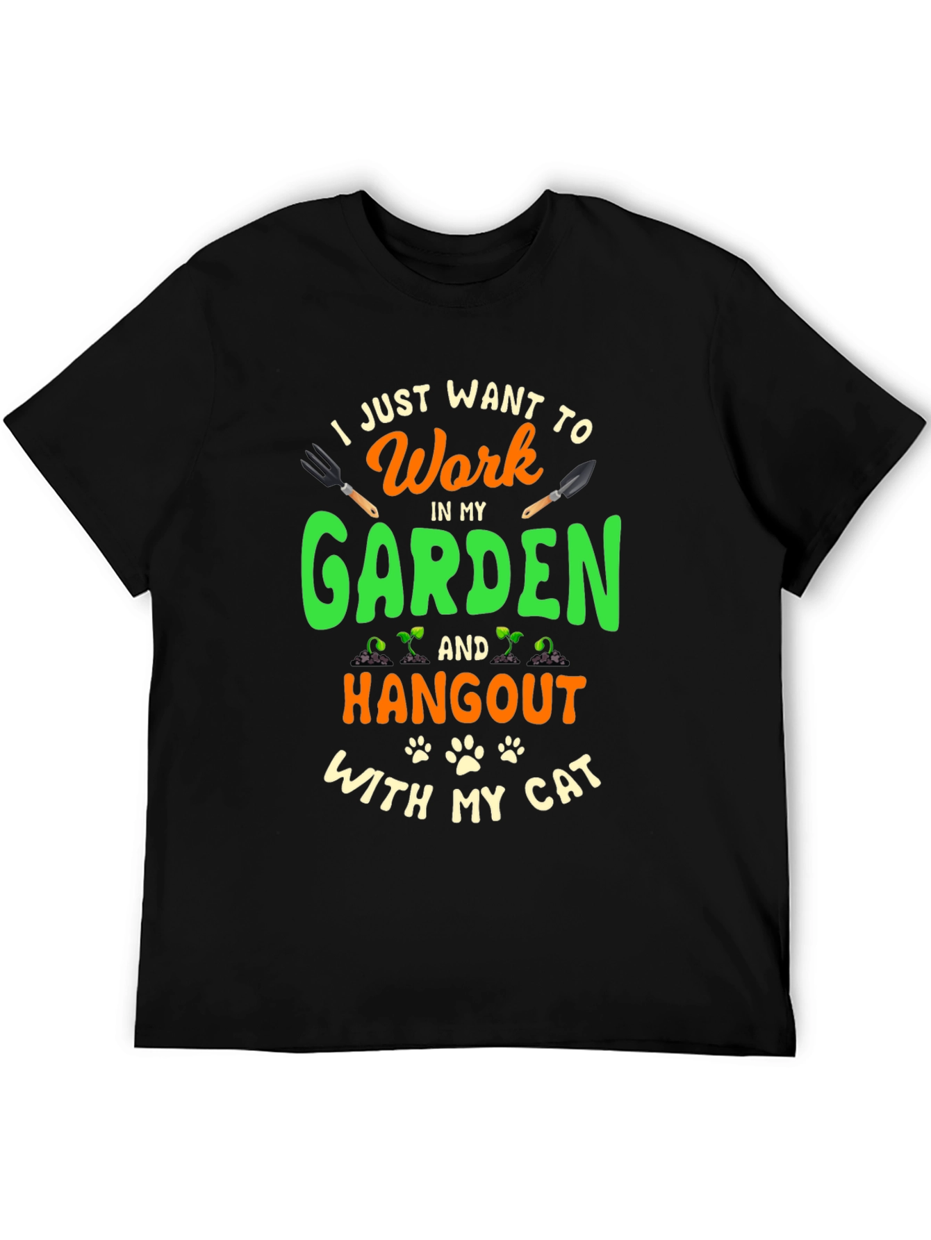 Black I Just Want To Work In My Garden T-Shirt view 5