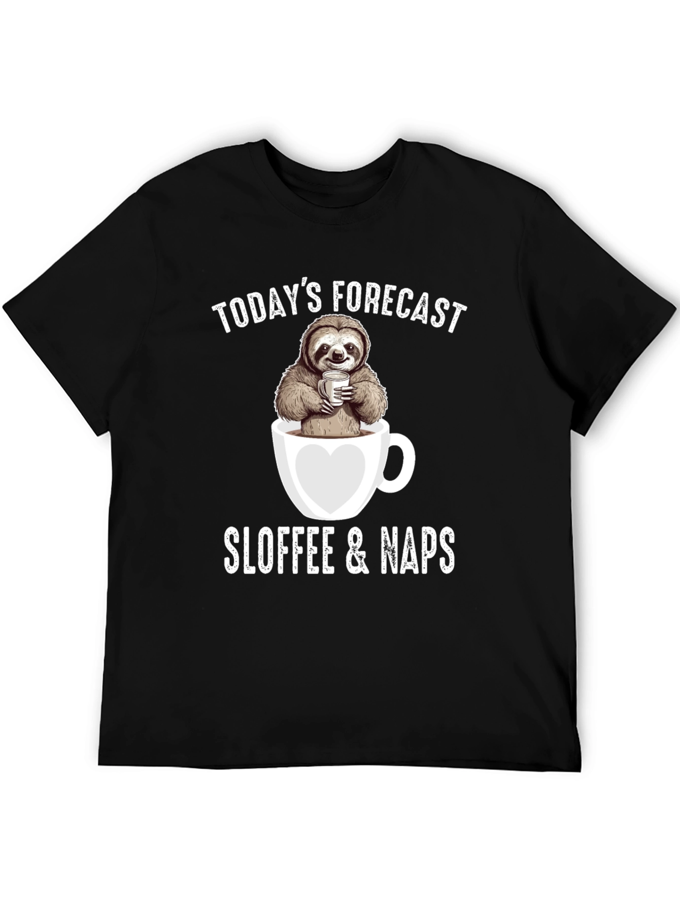 Black Sloth Coffee Nap Forecast T-Shirt view 5
