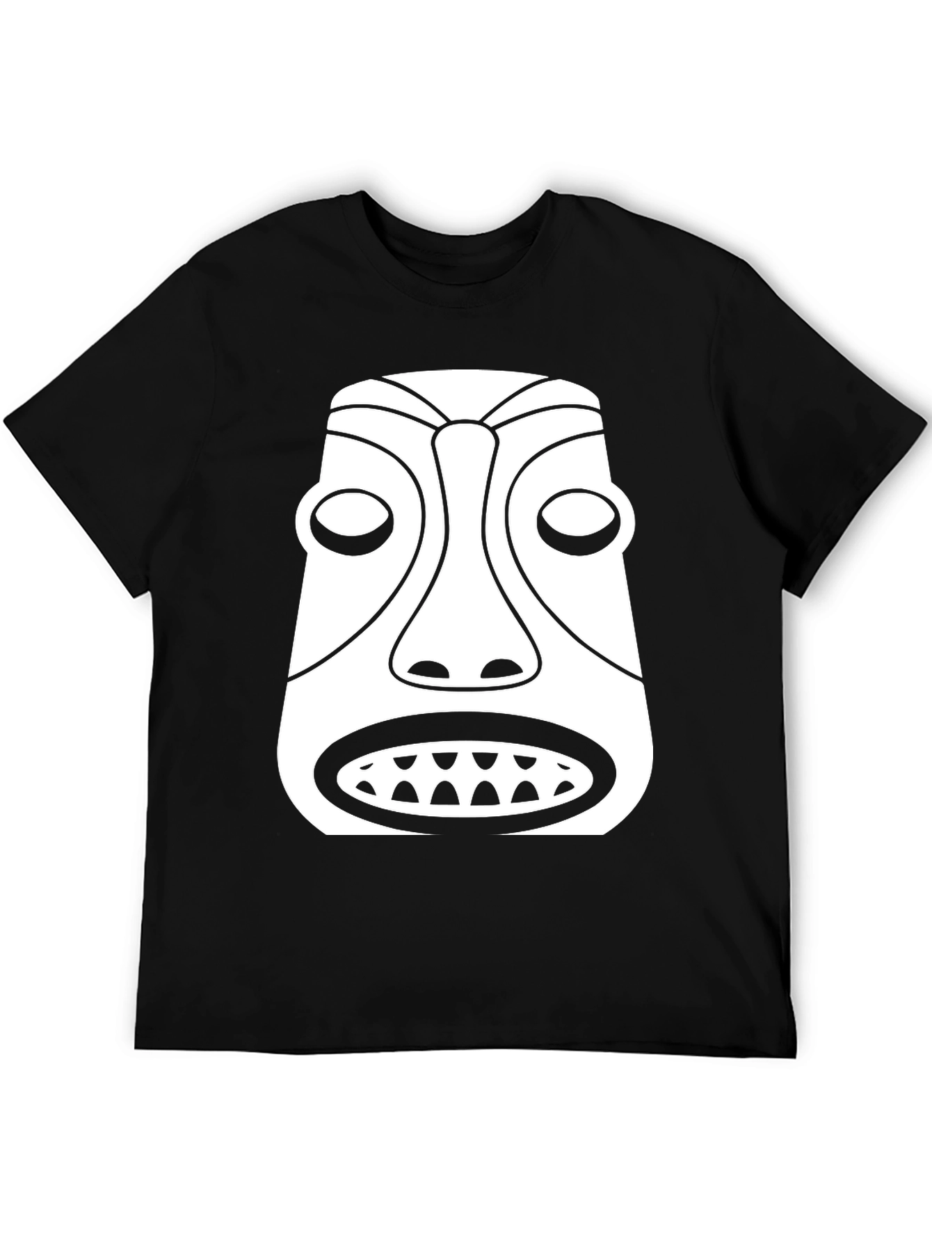 Black Tribal Mask Graphic Tee - Unique Design view 5