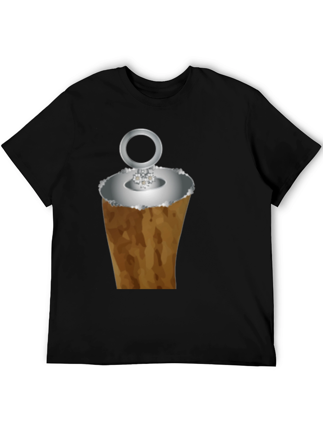 Black Funny Ice Cream Cone Ring Black T-Shirt view 5