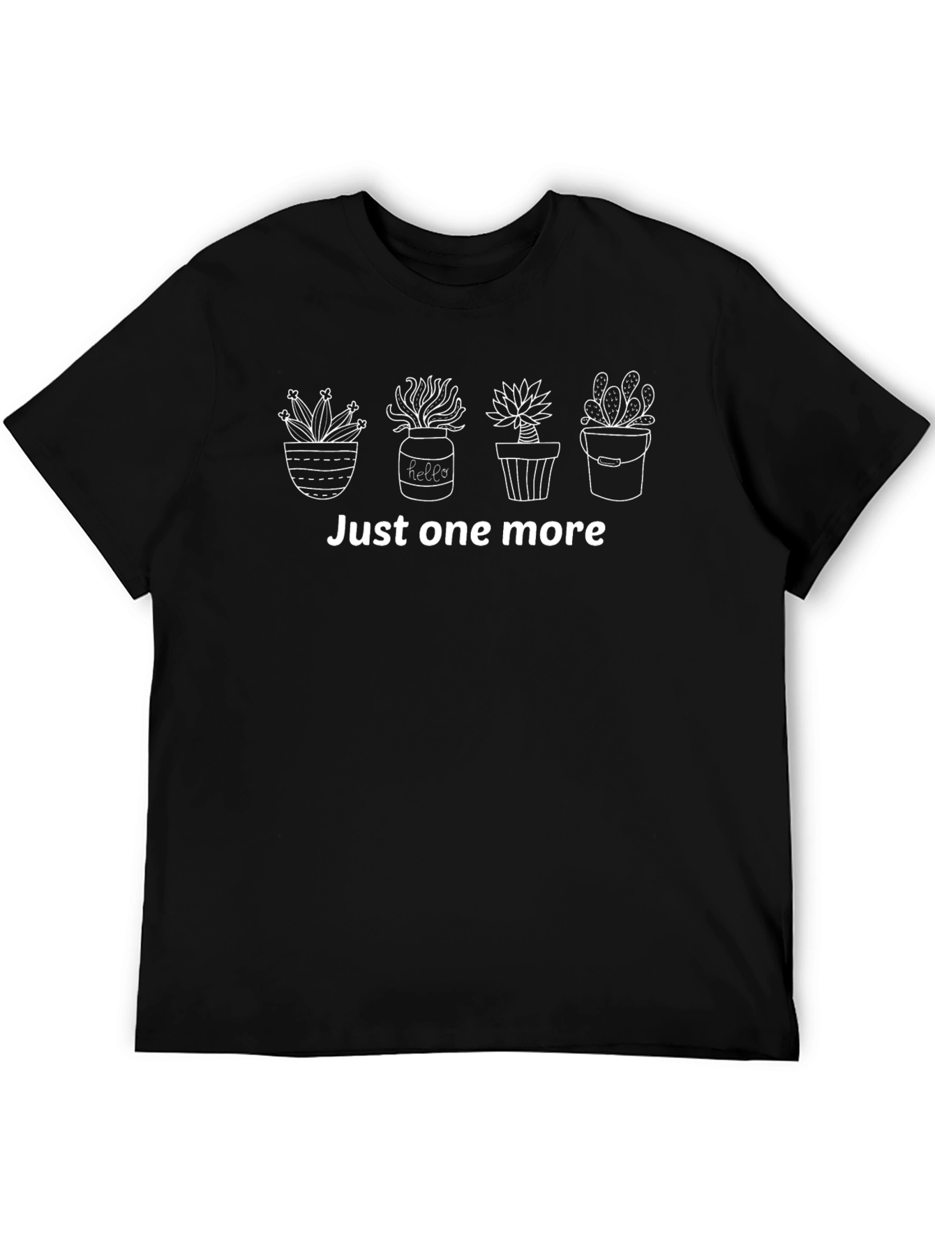Black Just One More Plant Lover T-Shirt - Black view 5