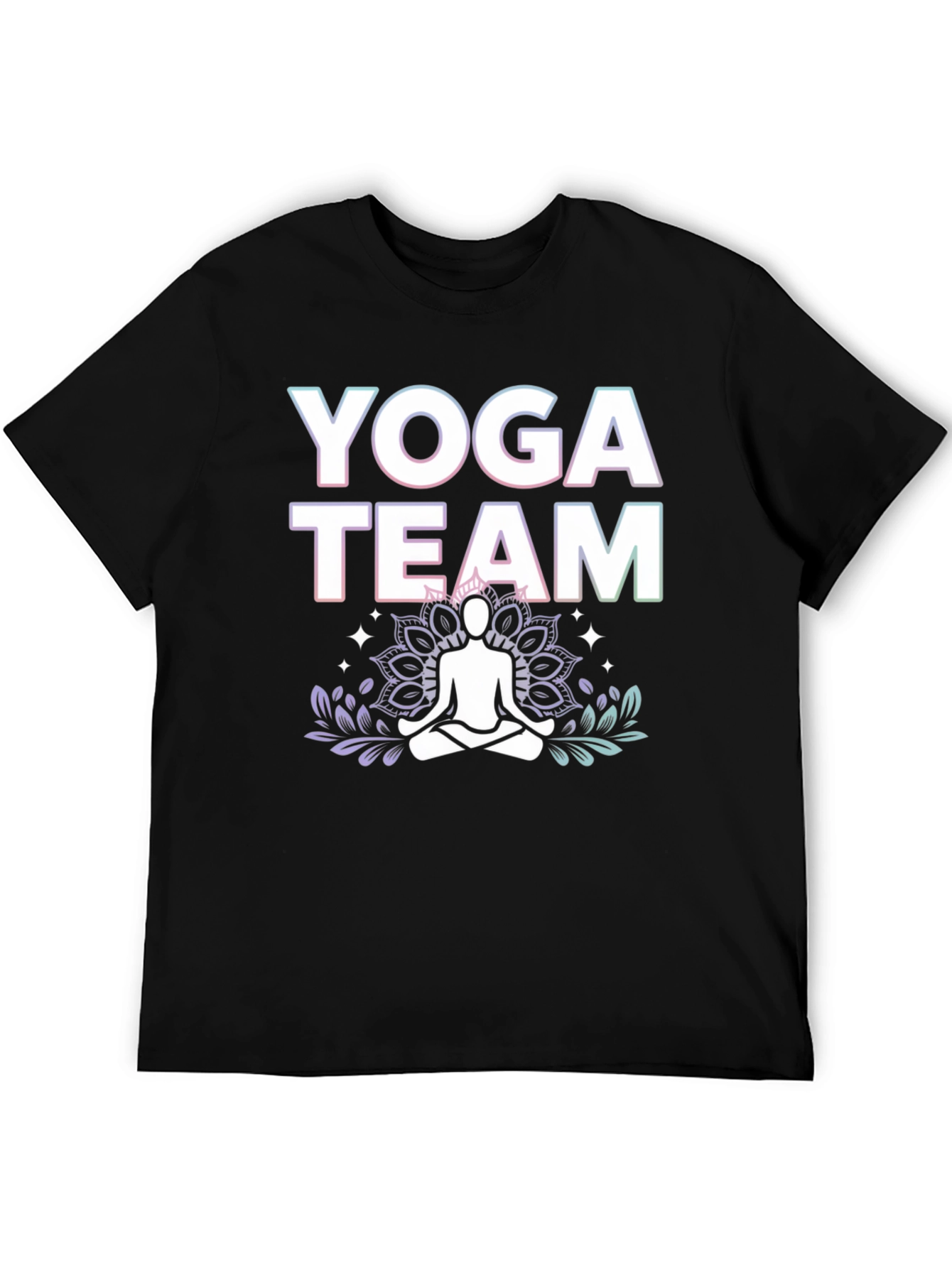 Black Yoga Team Graphic Tee - Black Cotton Blend view 5