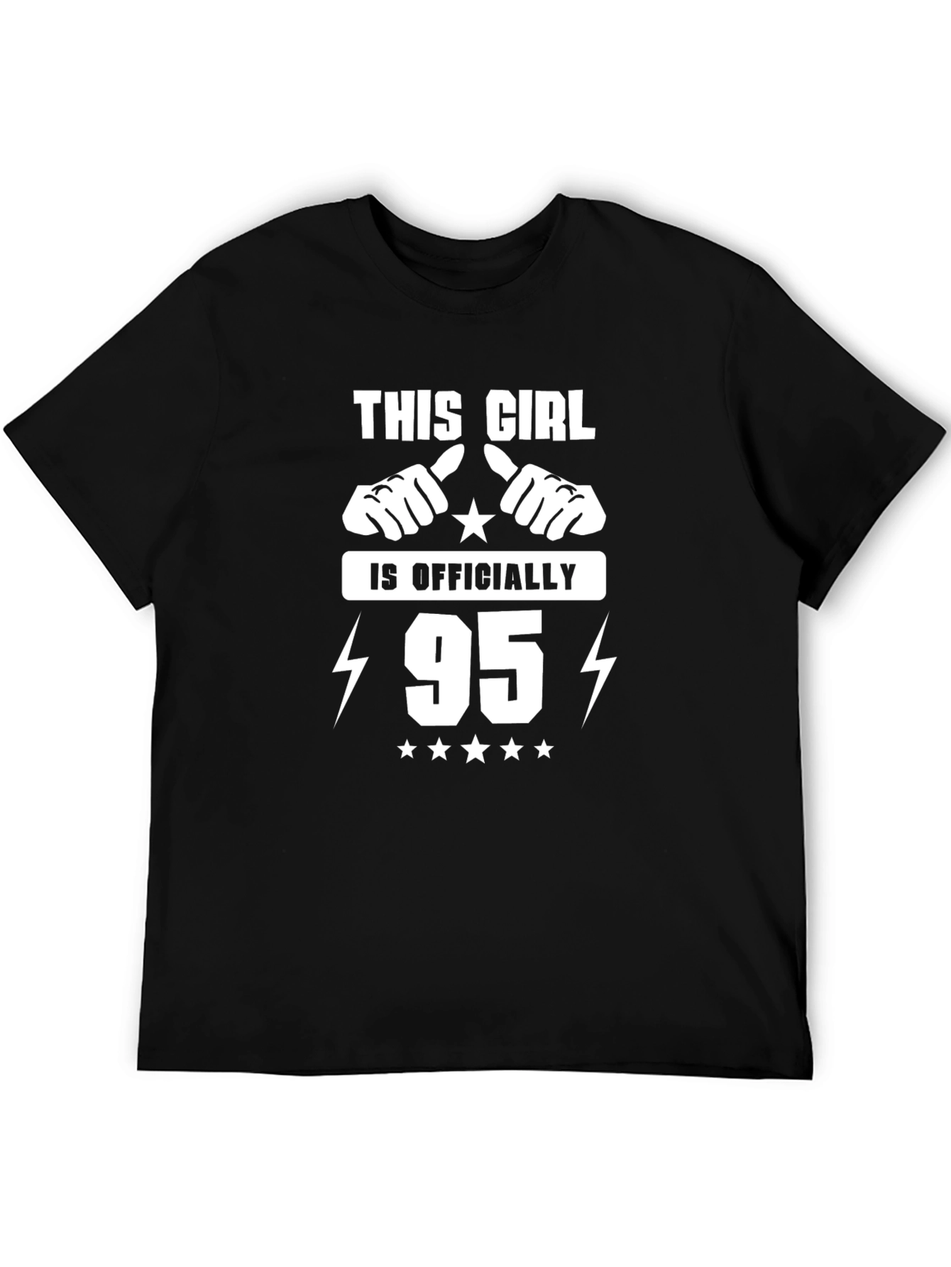 Black This Girl is Officially 95 T-Shirt view 5