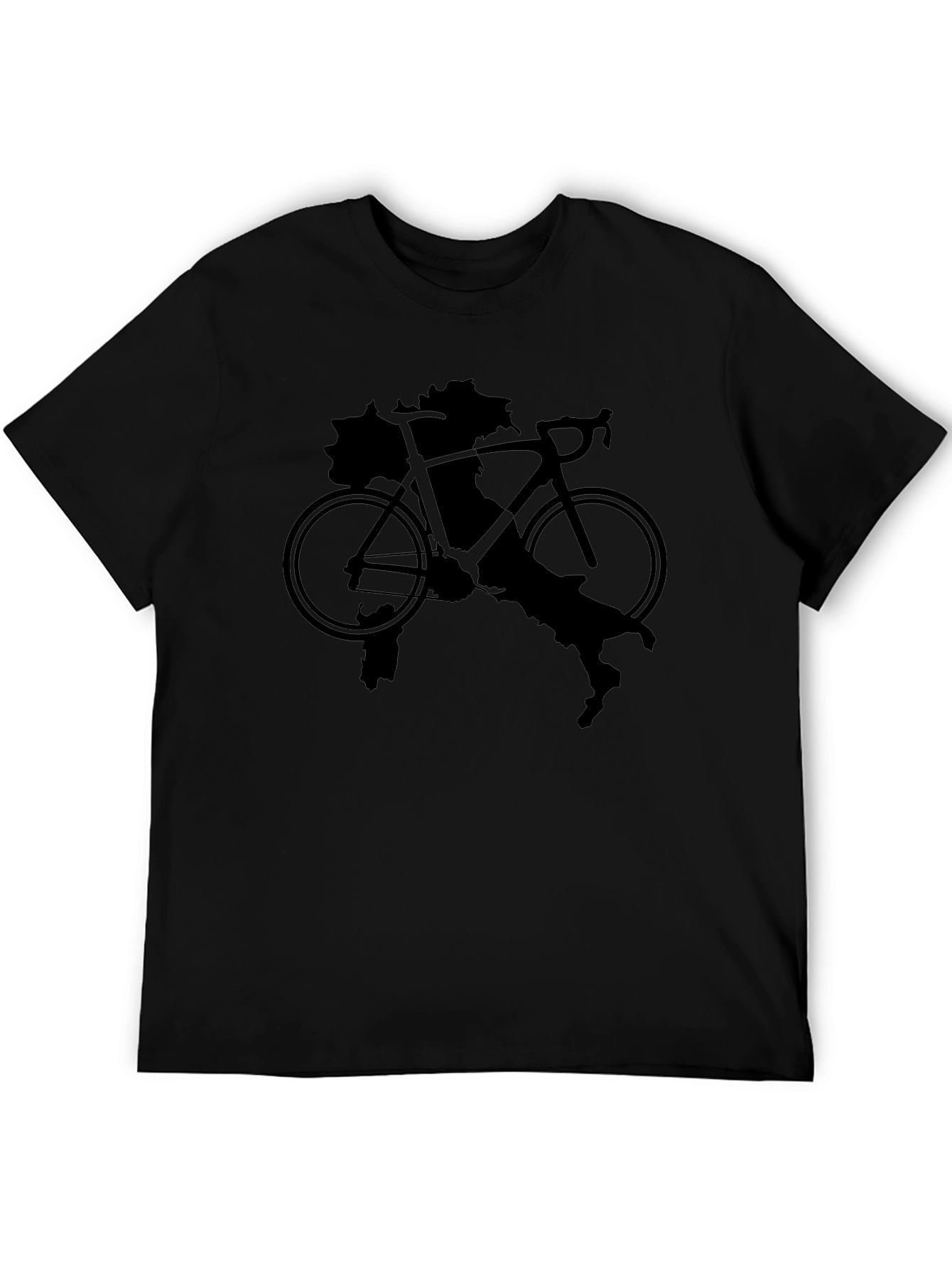 Black Italy Bike Silhouette T-Shirt view 5