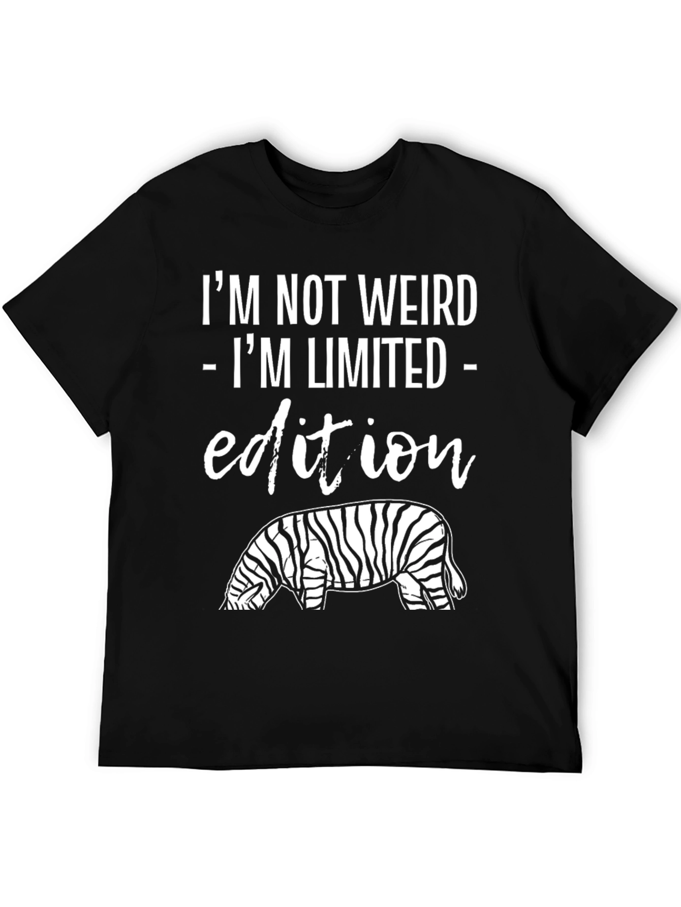 Black I'm Not Weird Limited Edition Zebra Graphic T-Shirt view 5