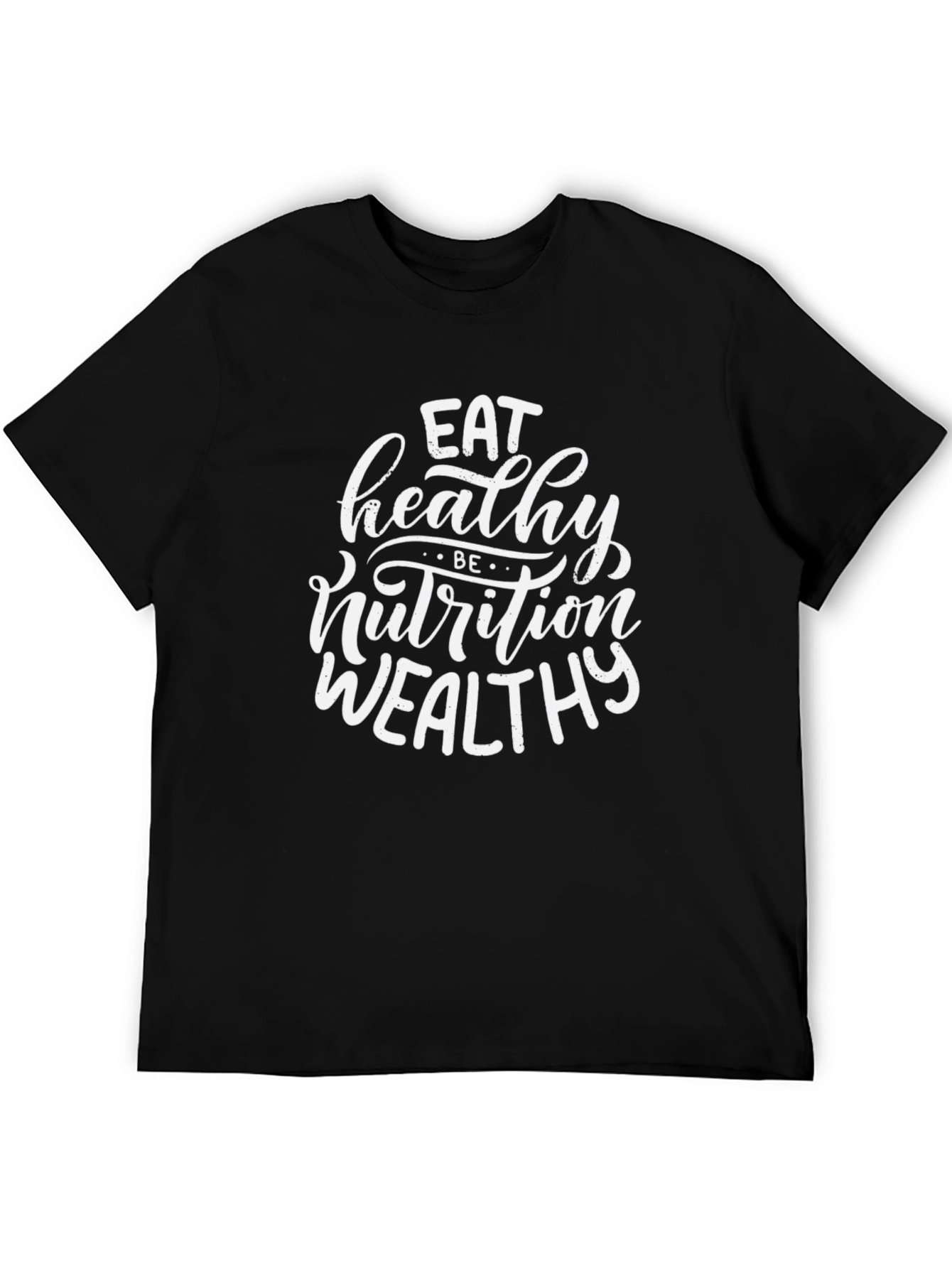 Black Eat Healthy Black Graphic Tee view 5