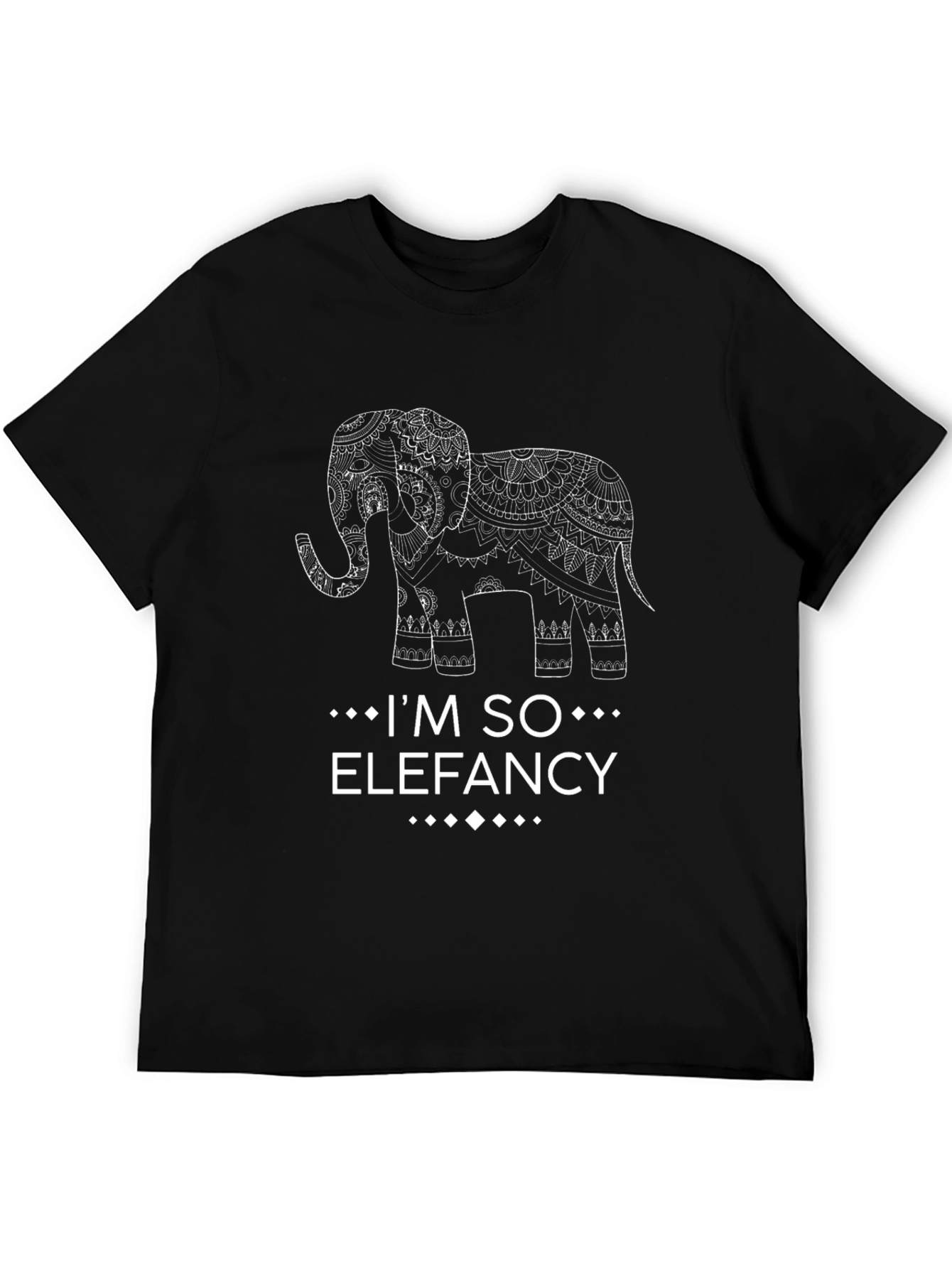 Black Elegant Elephant Graphic Tee - "I'm So Elefancy!" view 5