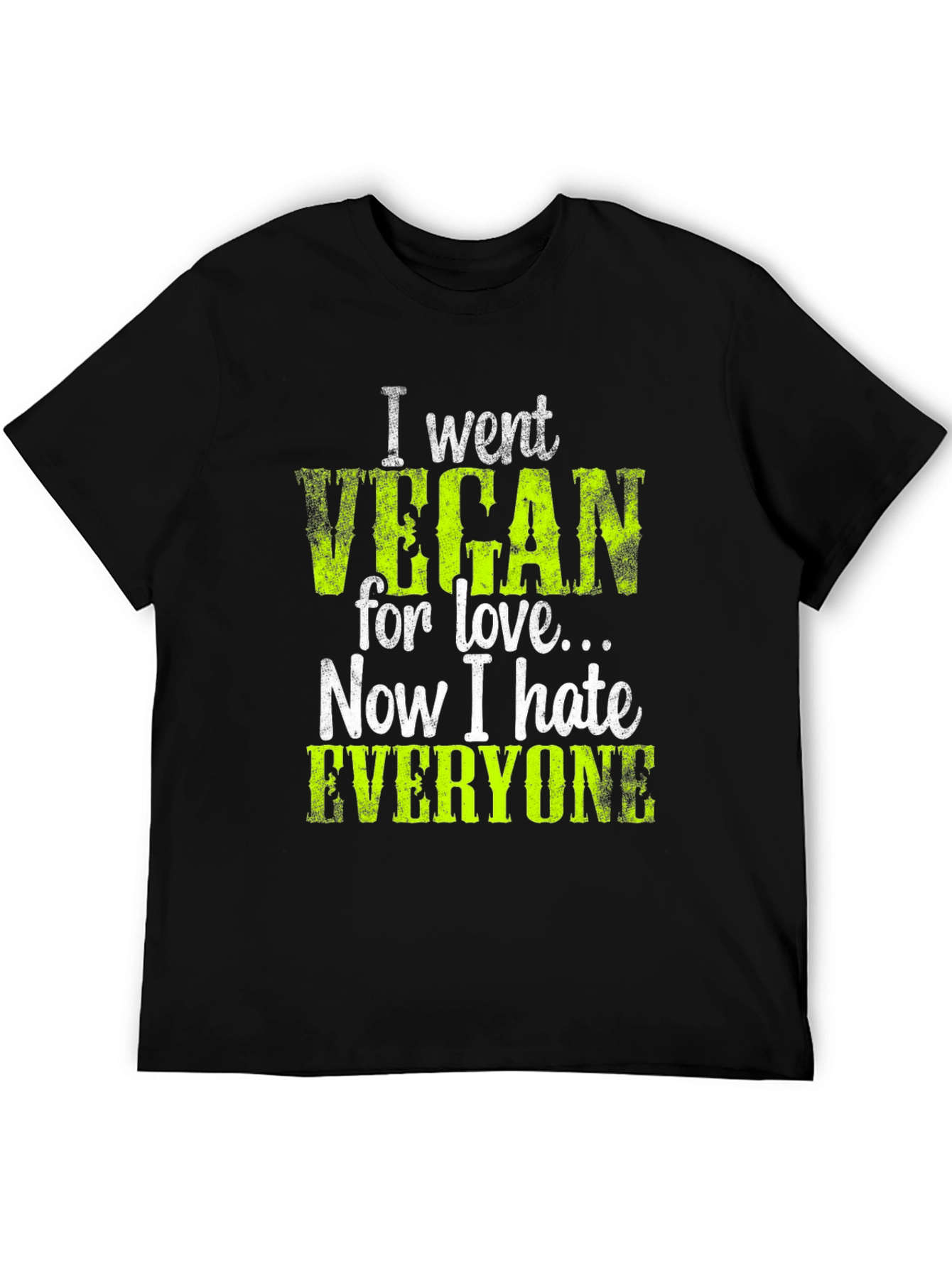Black Vegan Hate Everyone Graphic T-Shirt view 5