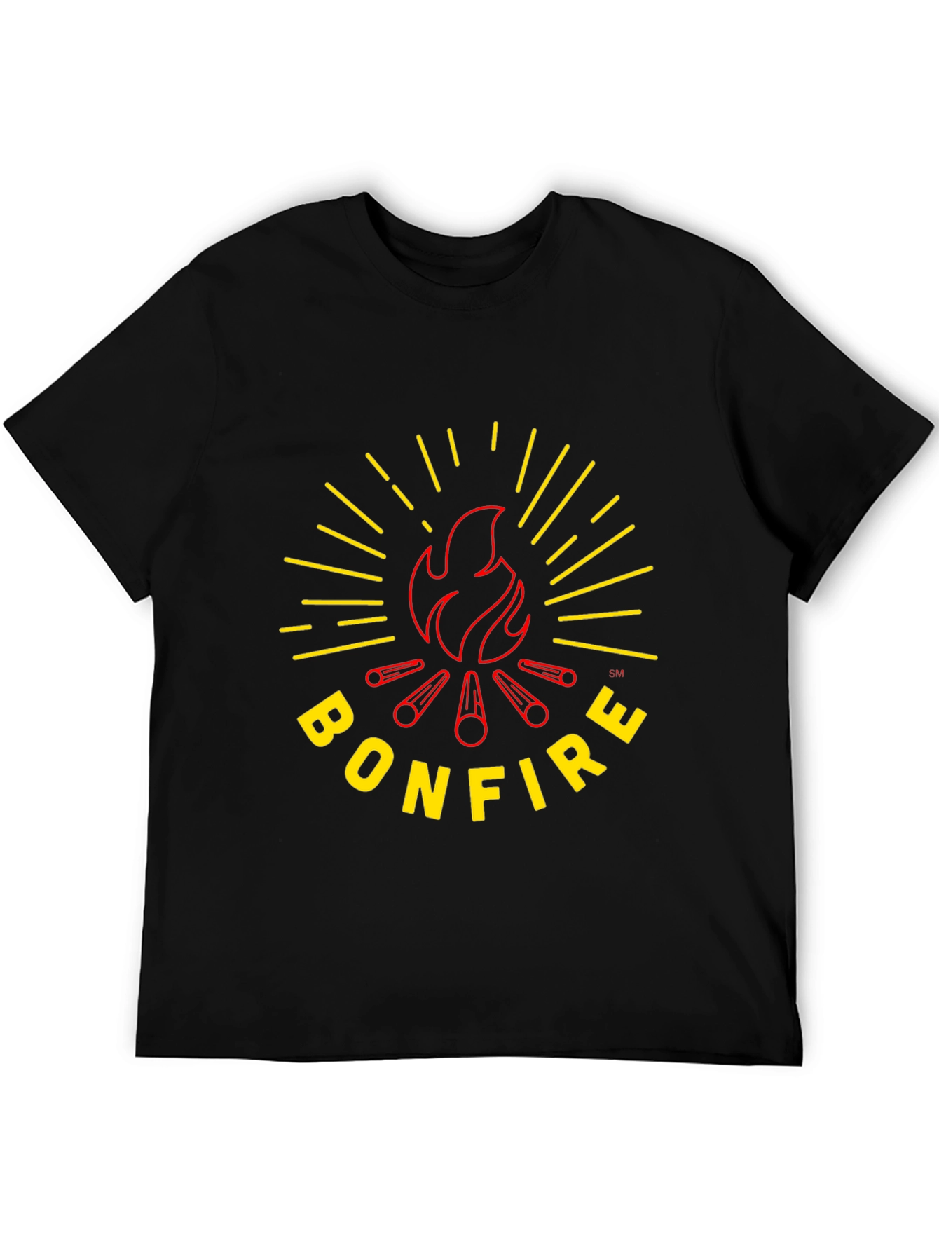 Black Bonfire Graphic Tee - Black Cotton T-Shirt view 5