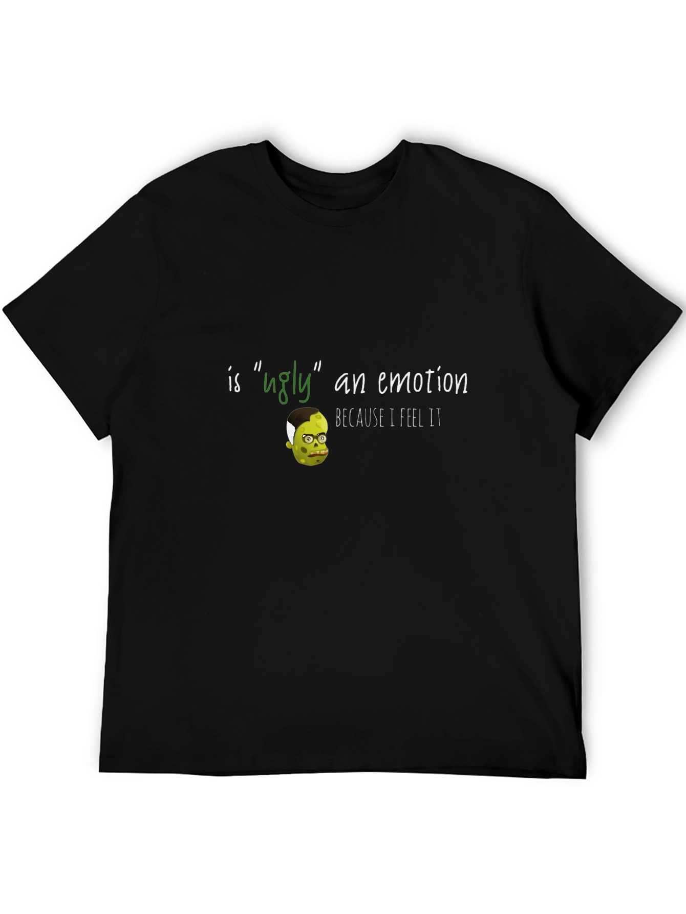 Black Ugly Emotion Graphic T-Shirt - Comfy Casual Wear view 5