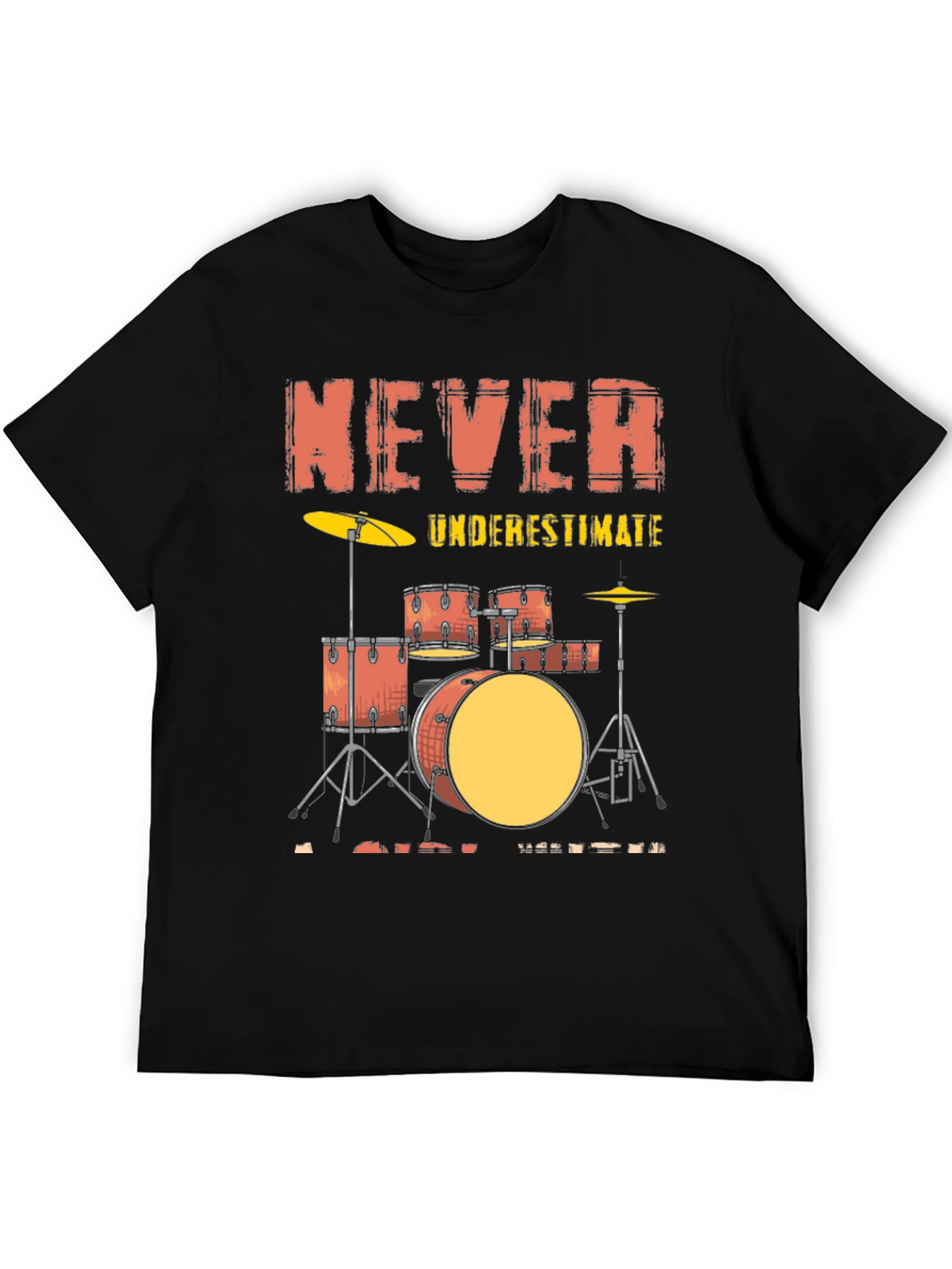 Black Never Underestimate a Drummer T-Shirt view 5