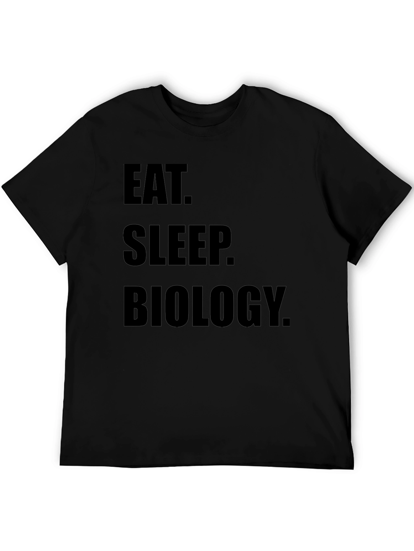 Black Eat Sleep Biology T-Shirt - Black Cotton Tee view 5