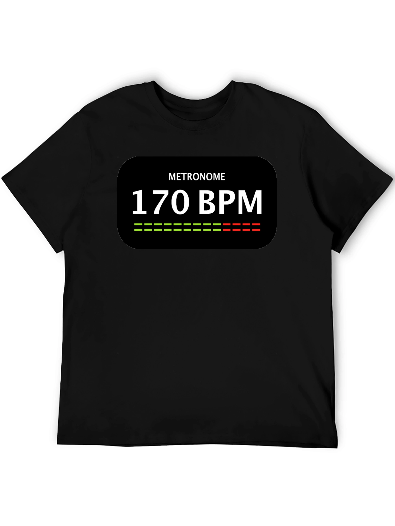Black Metronome 170 BPM Black T-Shirt view 5
