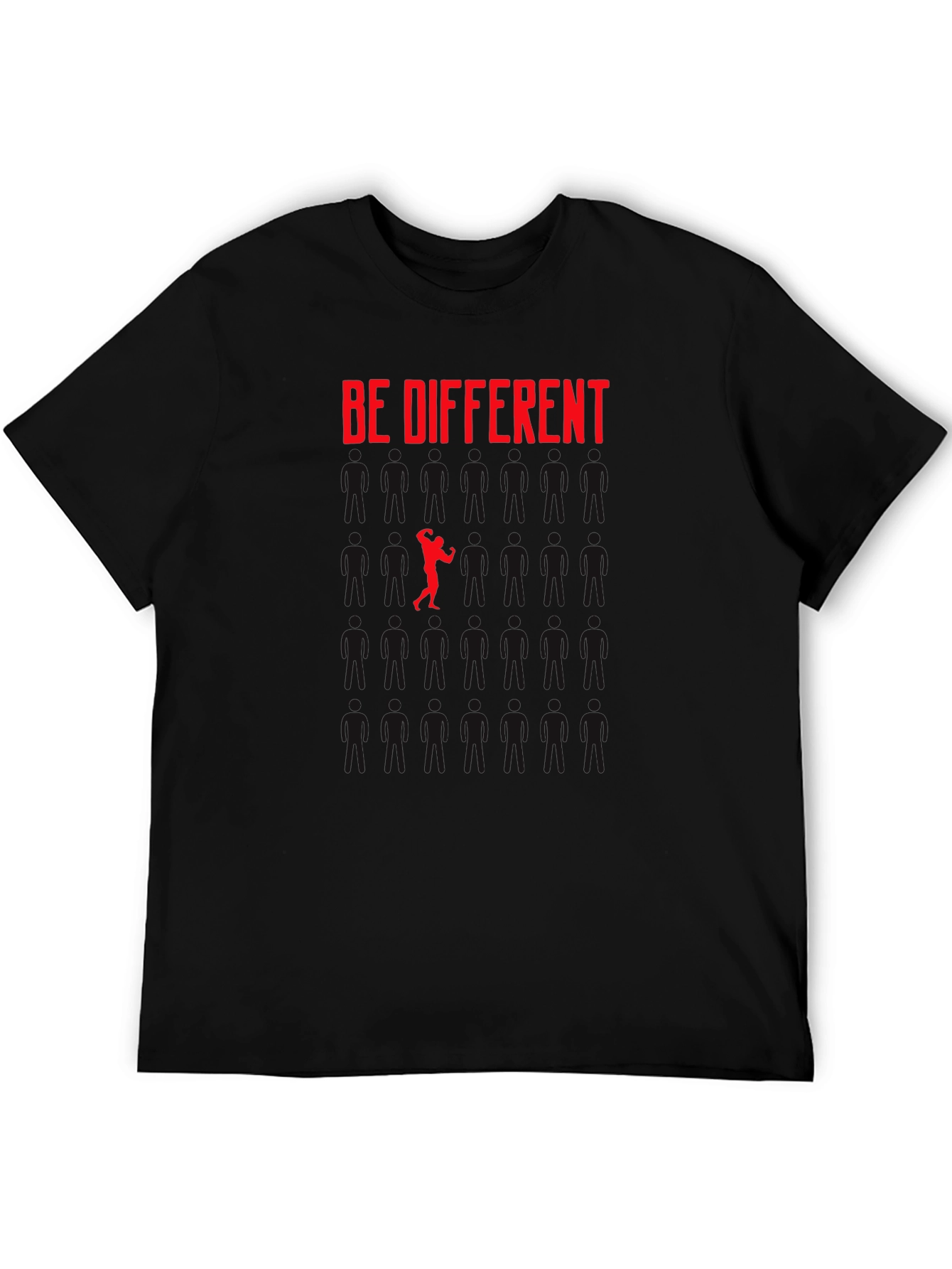 Black Be Different Graphic T-Shirt view 5