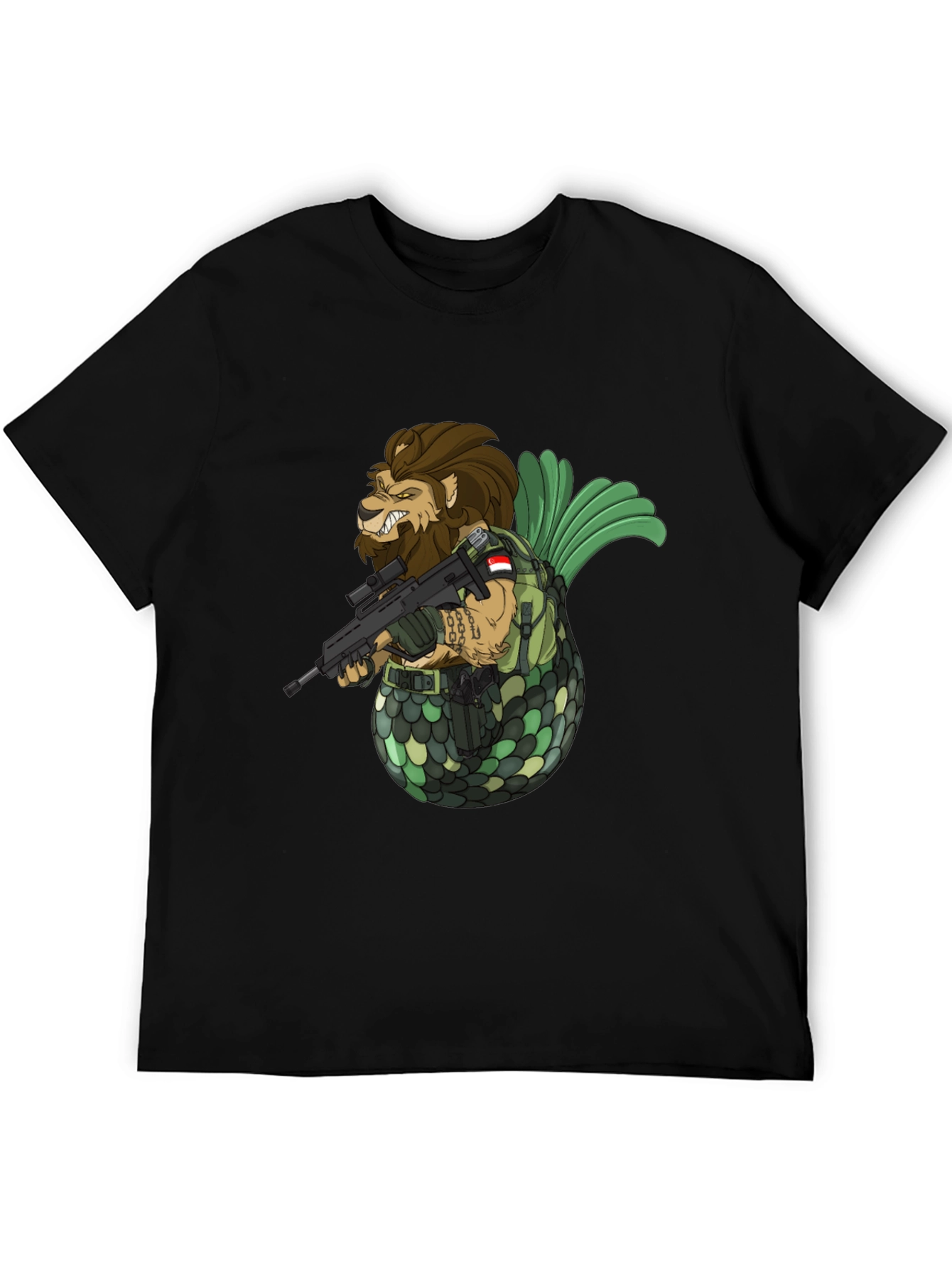 Black Lion Fish Camo T-Shirt view 5