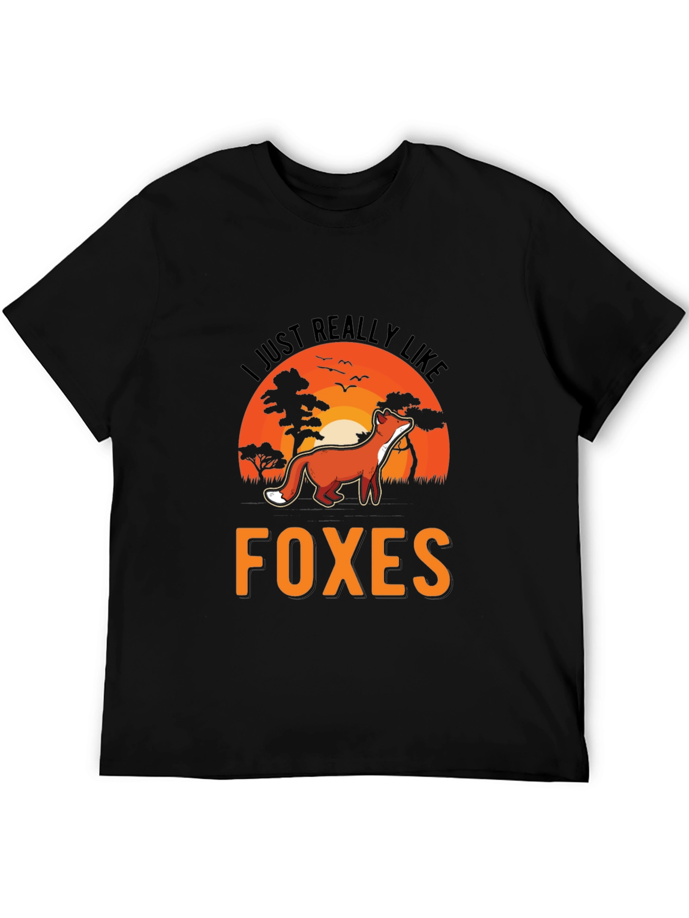 Black Fox Lover T-Shirt: I Just Really Like Foxes view 5